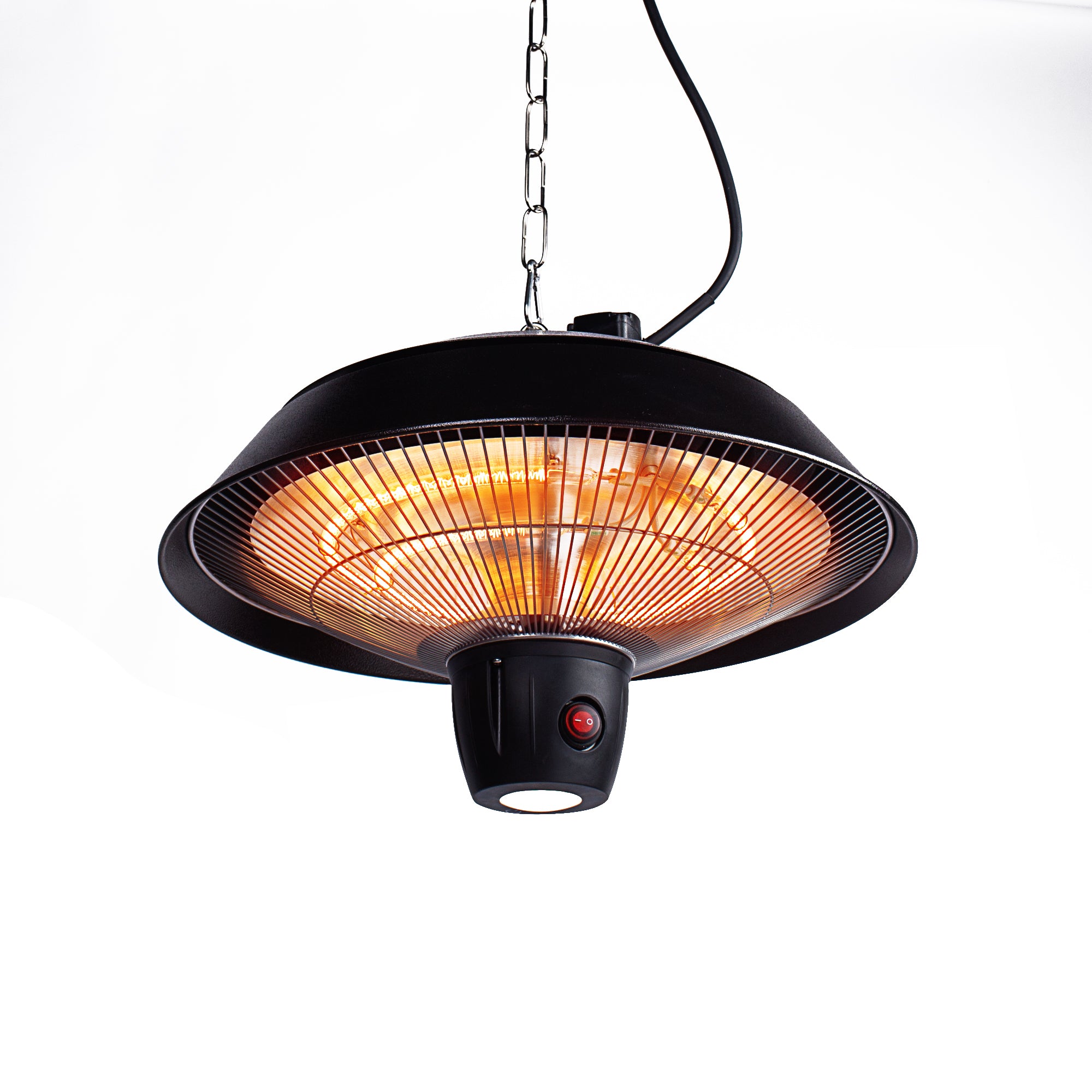 Electric Patio Infrared Heater - USAG00176 - 600W/900W/1500W 3 Power Settingswith Remote, Outdoor Ceiling/Hanging Patio Heater in Hammered Bronze Finish