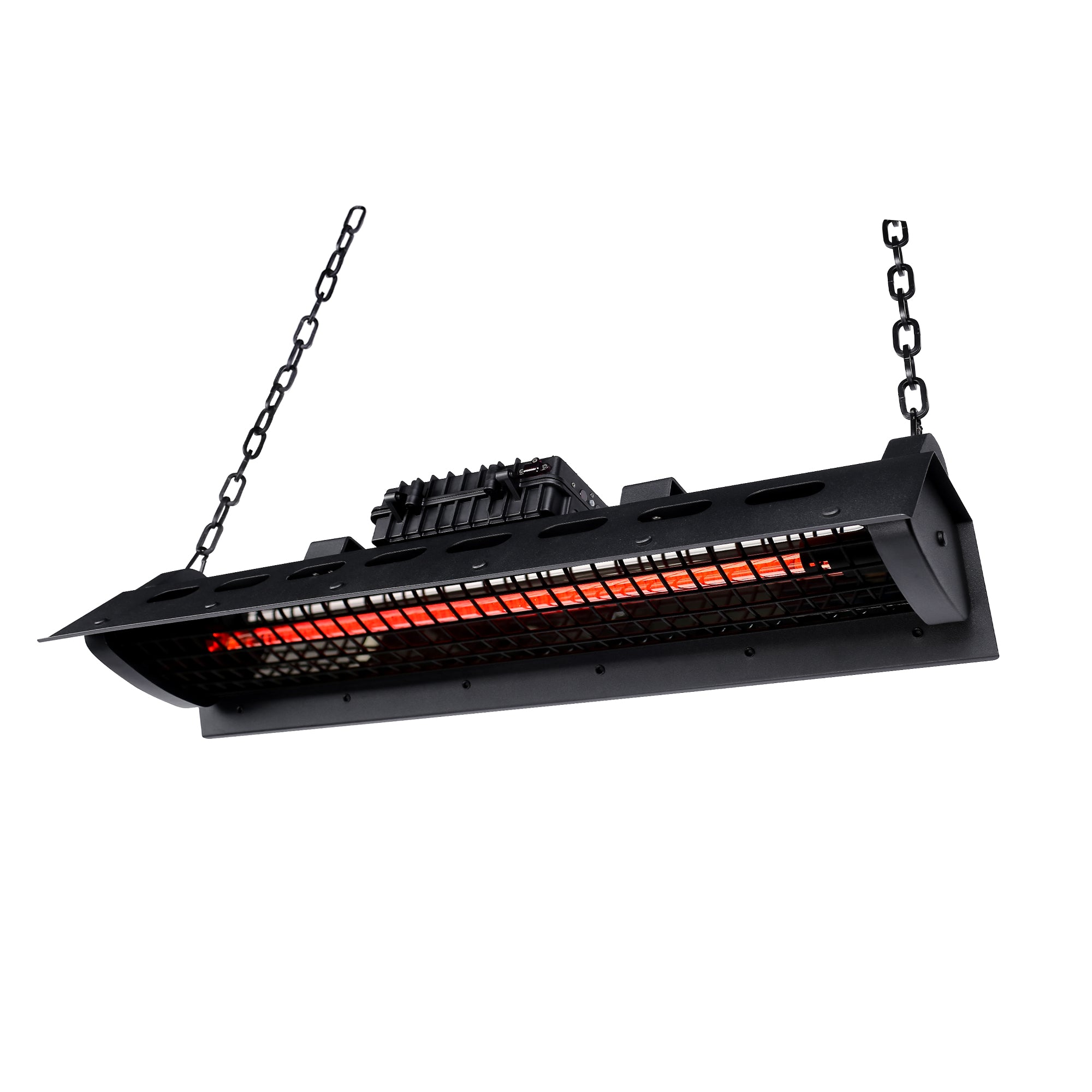 Electric Patio Infrared Heater - USAG00375 - 1500W Hanging/Wall Mounted Outdoor Ceiling Patio Heater with Remote in Industrial Black Finish