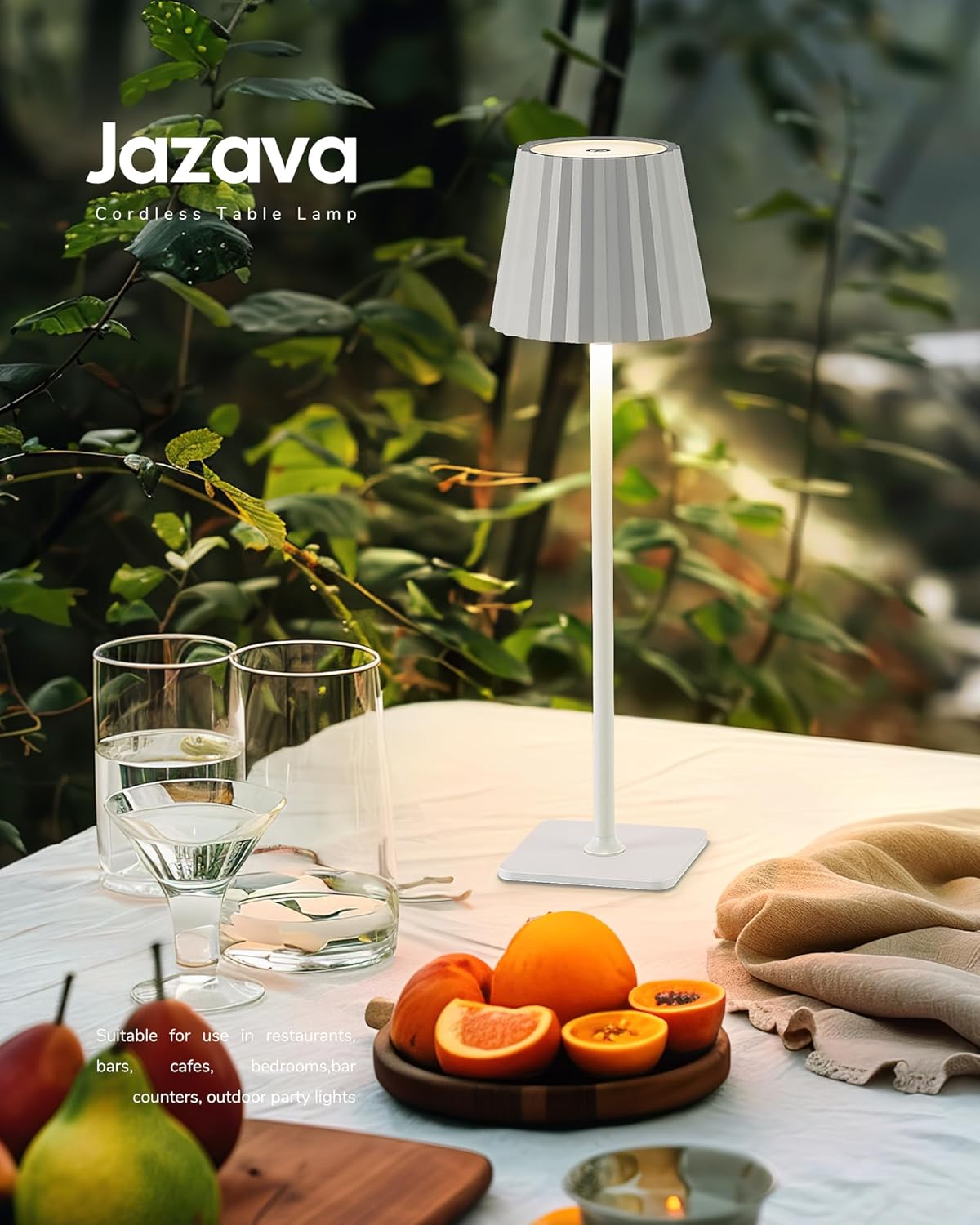 Cordless LED Desk Lamps, Rechargeable Table Lamp with 3 Colors, 5200mAh Battery Operated for Home Office Restaurant Bedroom Bars (2 Pack)