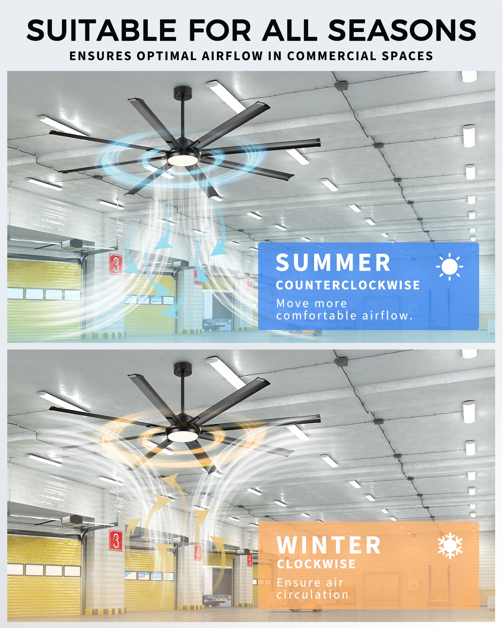 84" Smart Ceiling Fan with Light,Aluminium Blades,Works with Alexa,Matte Black