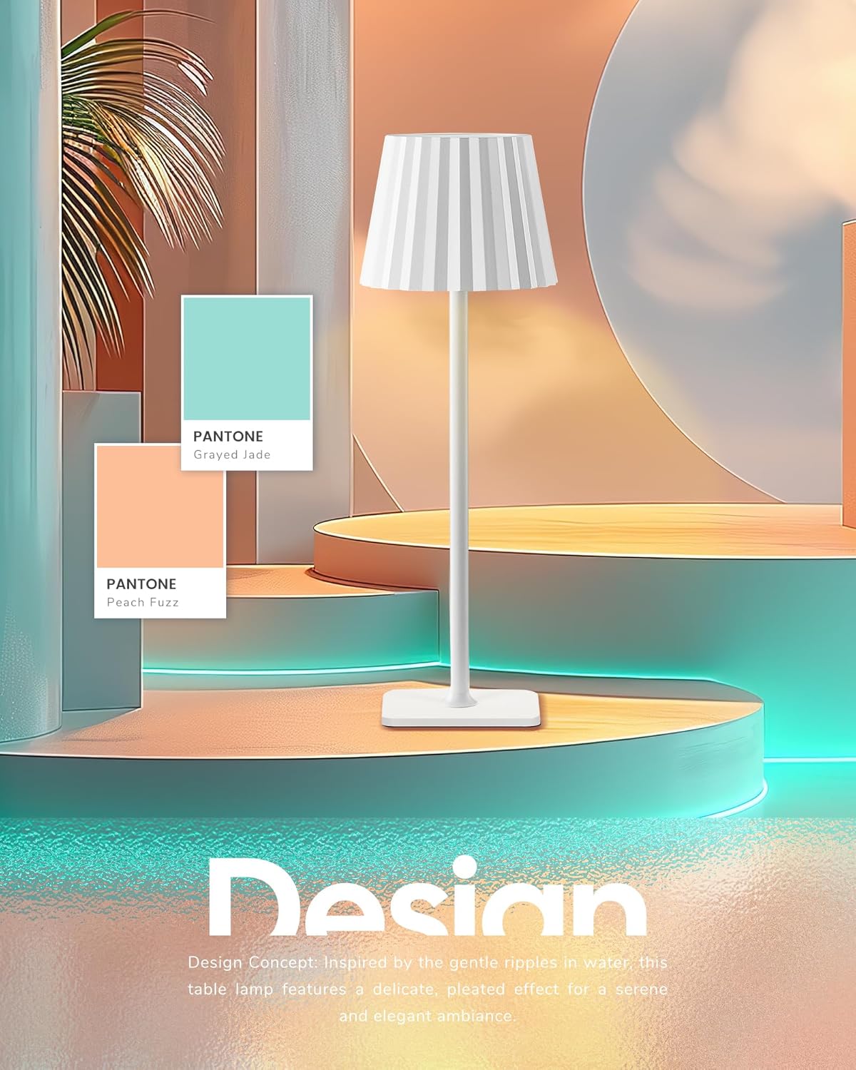 Cordless LED Desk Lamps, Rechargeable Table Lamp with 3 Colors, 5200mAh Battery Operated for Home Office Restaurant Bedroom Bars (2 Pack)