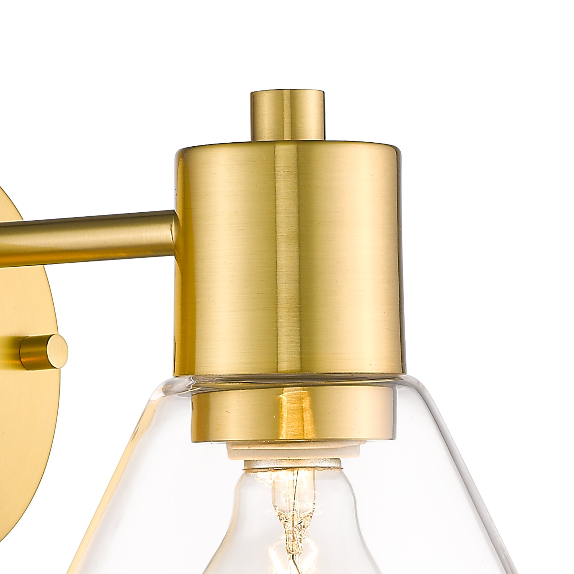 Gold Bathroom Light Fixtures with White Glass Shade - 16 inch 2-Light Vanity Light Fixtures - USAG00006