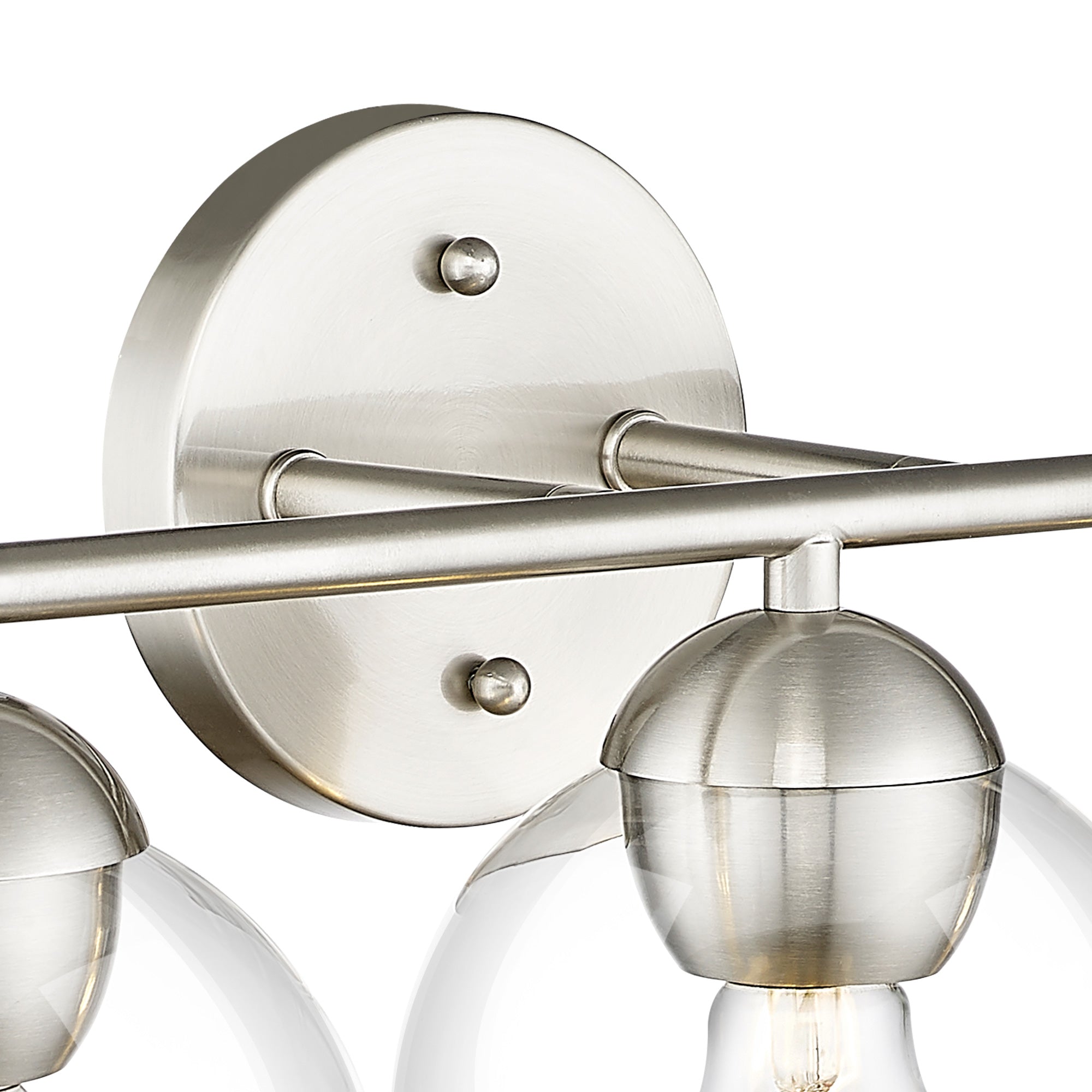 Brushed Nickel Glass & Metal - 2-Light Gold Bathroom Light Fixtures Over Mirror - USAG00113