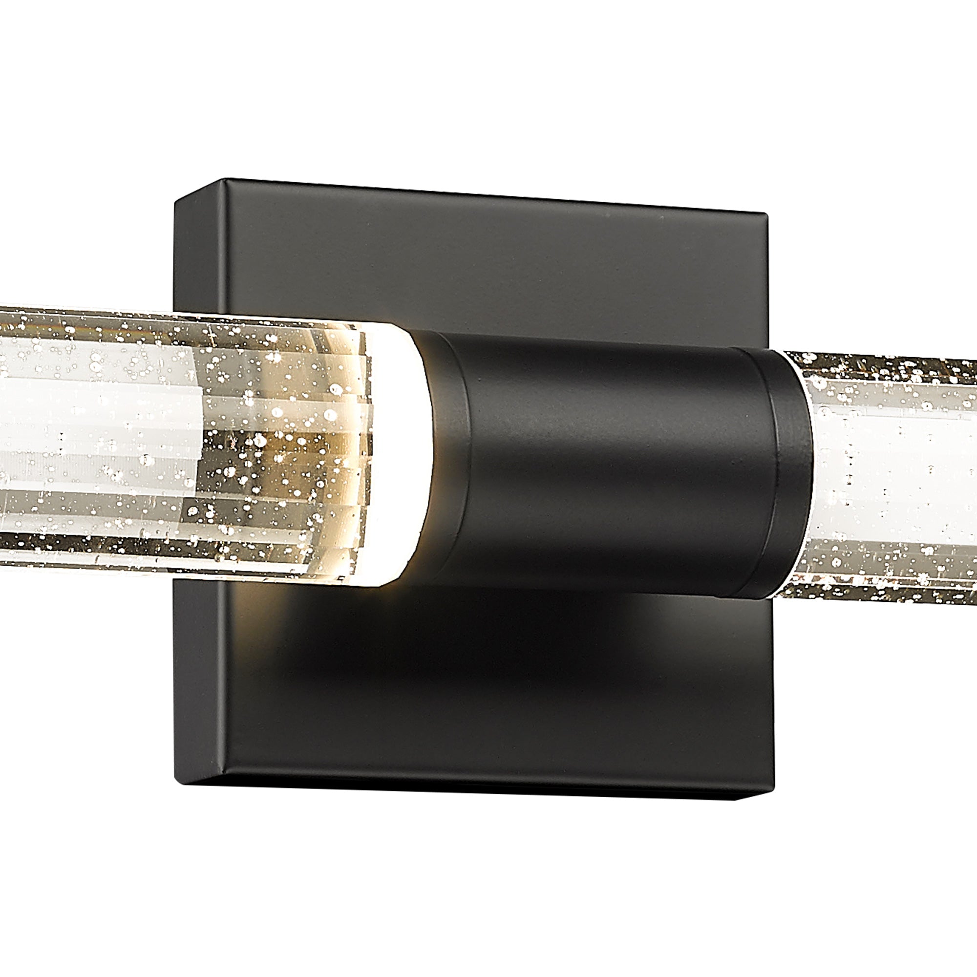 Matte Black Glass & Metal - Bathroom Light Fixtures Chrome LED Vanity Light in Bubble Glass Indoor Wall Sconce Modern 10W 4000K Crystal Wall Lights For Bathroom Hallway - USAG00124