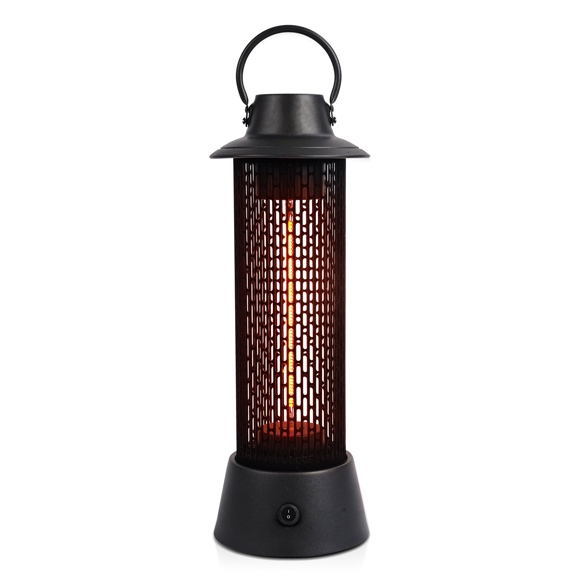 Freestanding Portable Electric Patio Heater - USAG00157 - 1200W Outdoor Infrared Heater with Lantern Shape Design, IP55 Waterproof, Silent Heating Under Table