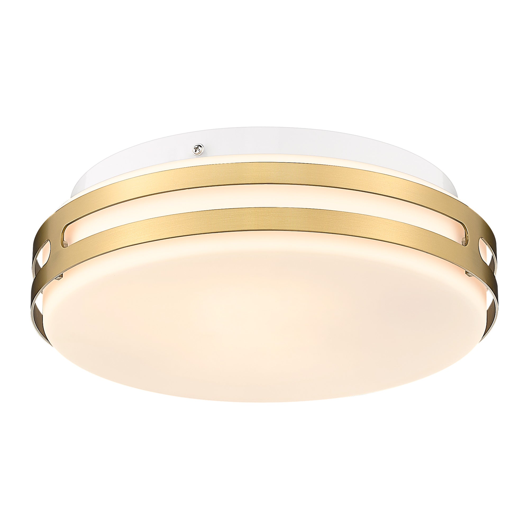 Brushed Gold Glass & Metal - 12'' LED Modern Flush Mount Ceiling Light - USAG00252