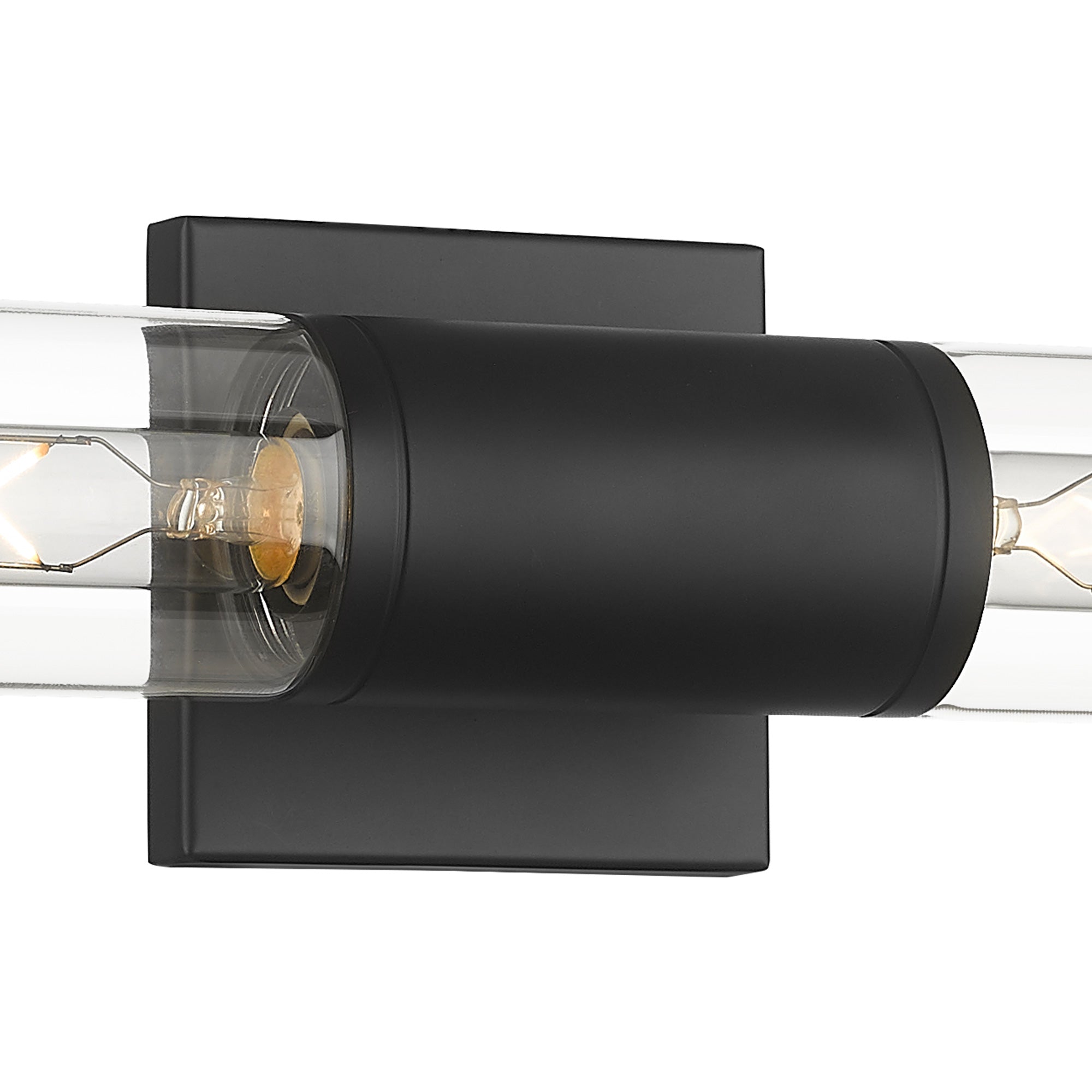 Matte Black Glass & Metal - Wall Lights in Clear Glass Indoor Wall Sconce, Modern Wall Light Up and Down Wall Mount Lamp For Bathroom Bedroom Hallway Kitchen - USAG00261