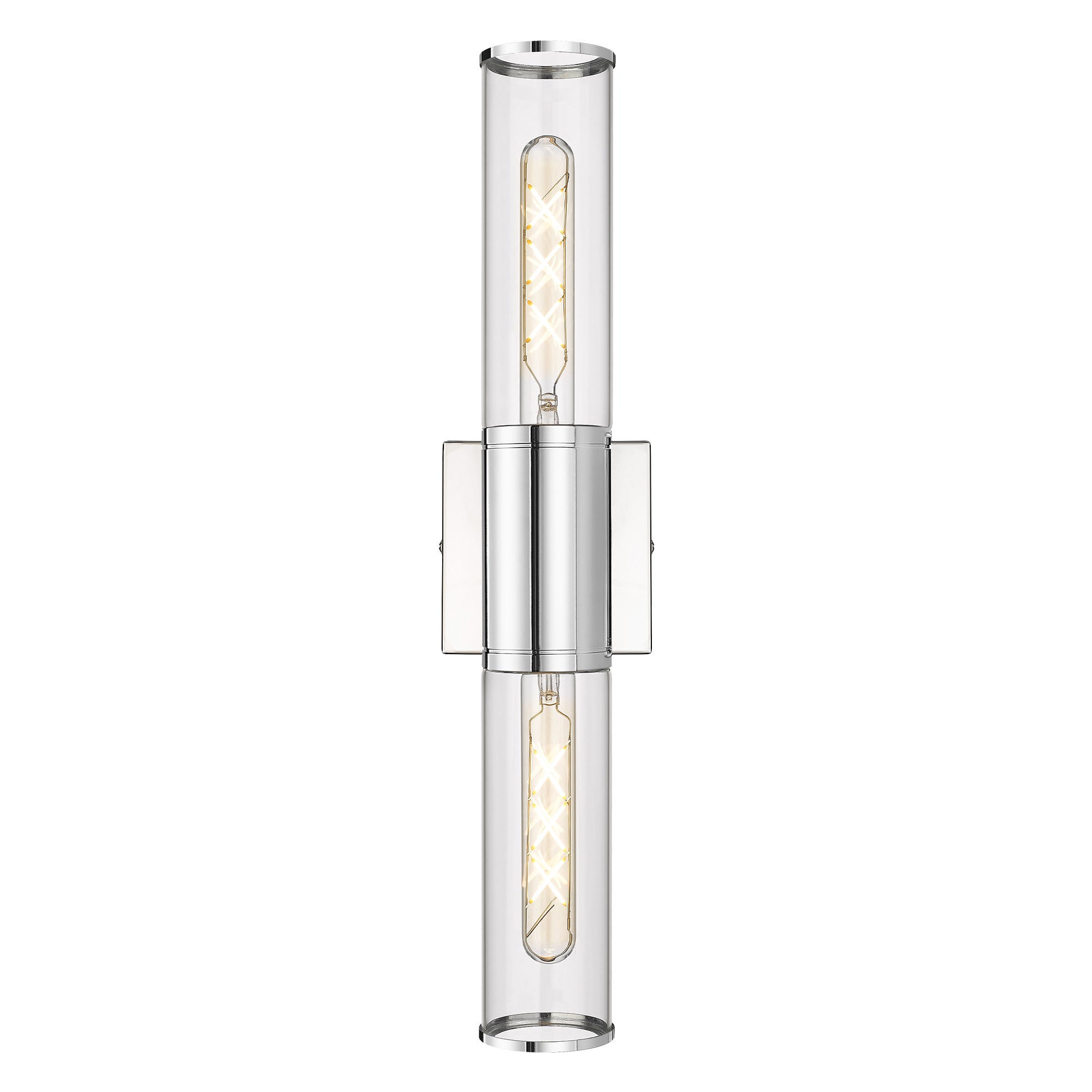 Brushed Nickel Glass & Metal - Wall Lights in Clear Glass Indoor Wall Sconce Modern Wall Light Up and Down Wall Mount Lamp For Bathroom Bedroom Hallway Kitchen - USAG00275