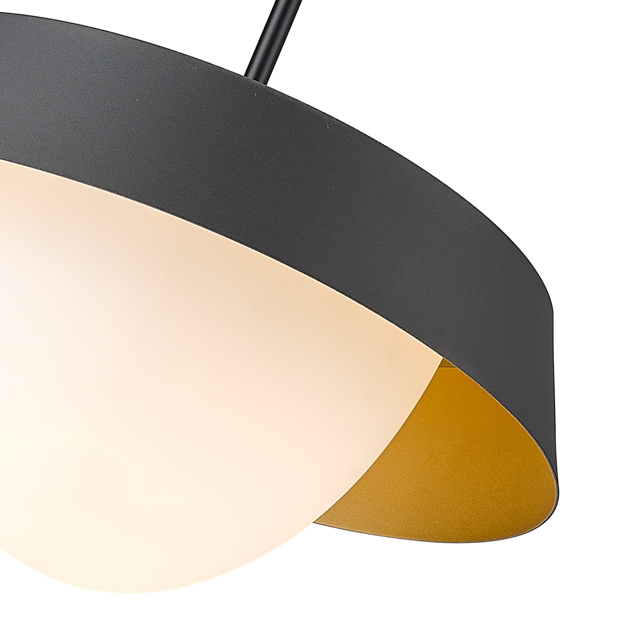 Matte Black Glass & Metal - 15'' Black Pendant Lights - USAG00286