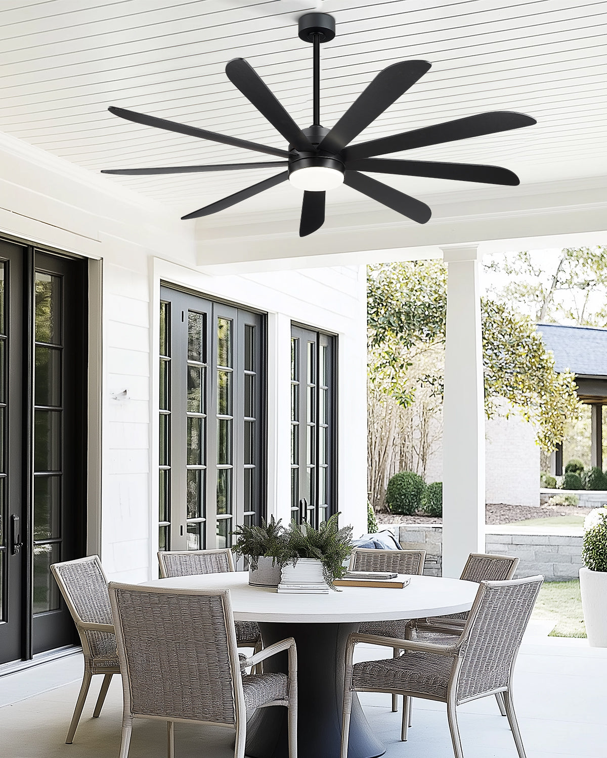 72" Smart Ceiling Fan with Light, Works with Alexa, Remote Control, Black