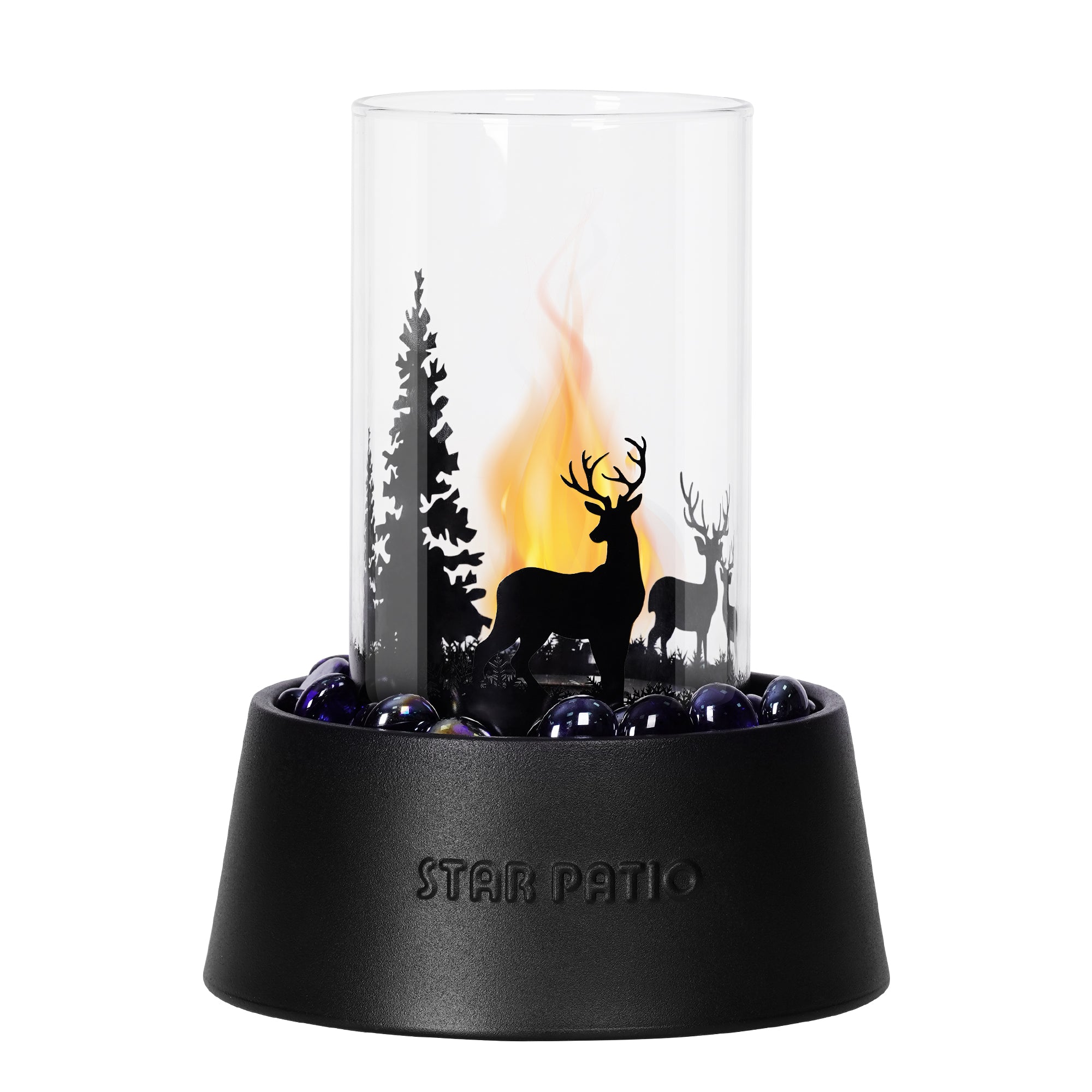 Tabletop Fire Pit - USAG00168 - Fire Bowl with Fire Glass, Ethanol Fire Pit, Unique Design Mini Personal Fireplace for Indoor & Garden - Bio Ethanol Fuel, Decor Birthday Gifts