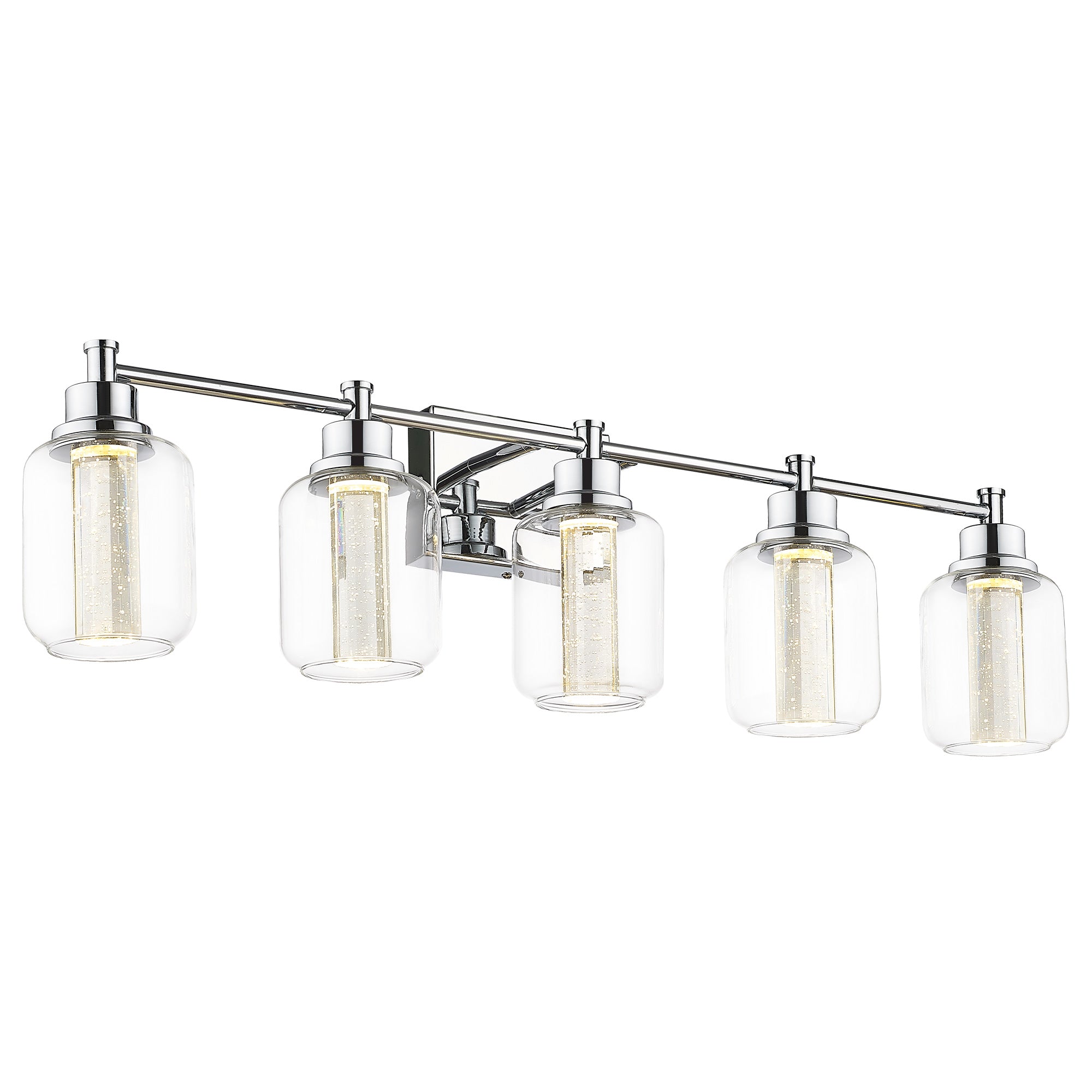 Brushed Nickel Glass & Metal - 21.3'' 5-Light LED Vanity Lighting Fixture - USAG00102