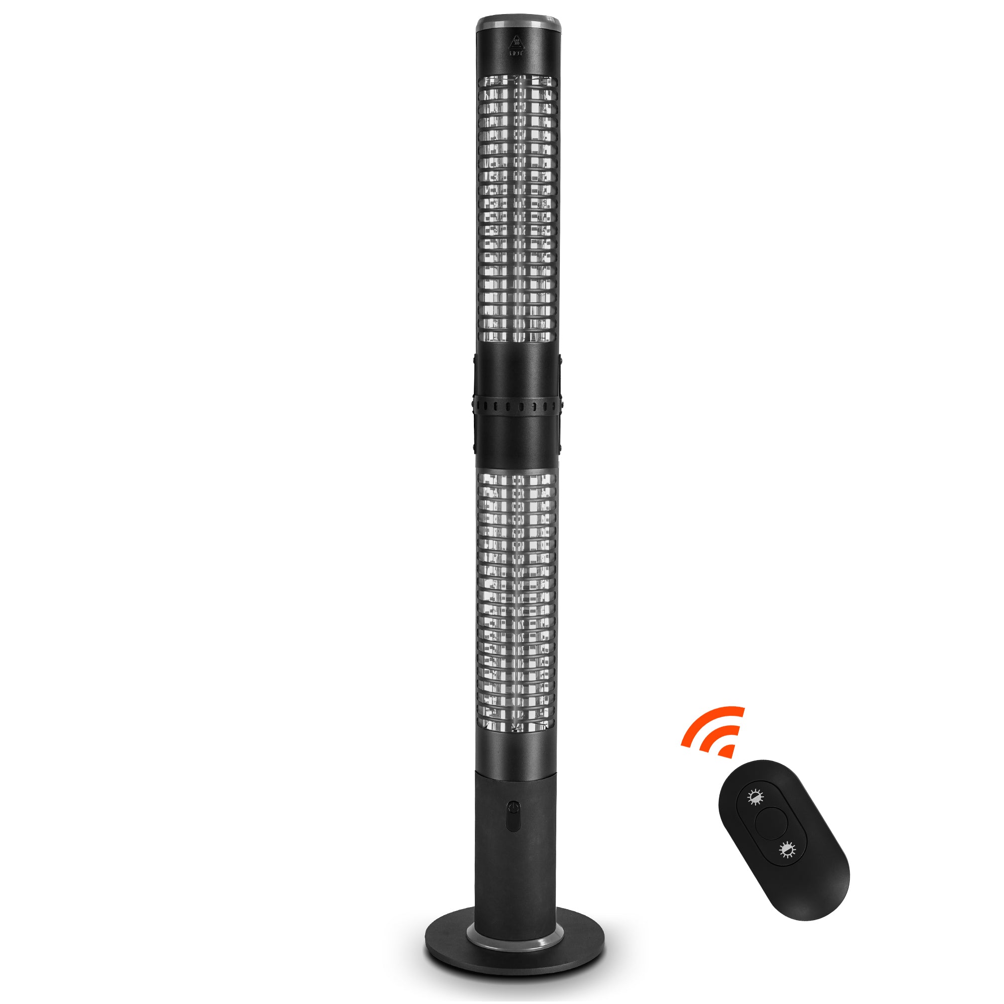 Portable Freestanding Electric Patio Heater - USAG00048 - 750/1500W Outdoor Infrared Heater with Remote in Cylinder Shape, Sectional & Silent Heating, IP54 Waterproof