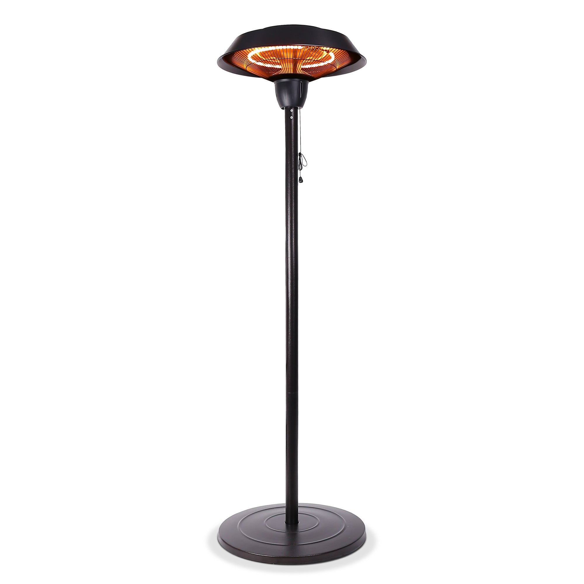 Outdoor Freestanding Electric Patio Heater - USAG00061 - 1500W Portable Infrared Heater with Hammered Bronze Finished, Suitable as a Balcony Heater, BBQ and Outdoor Party