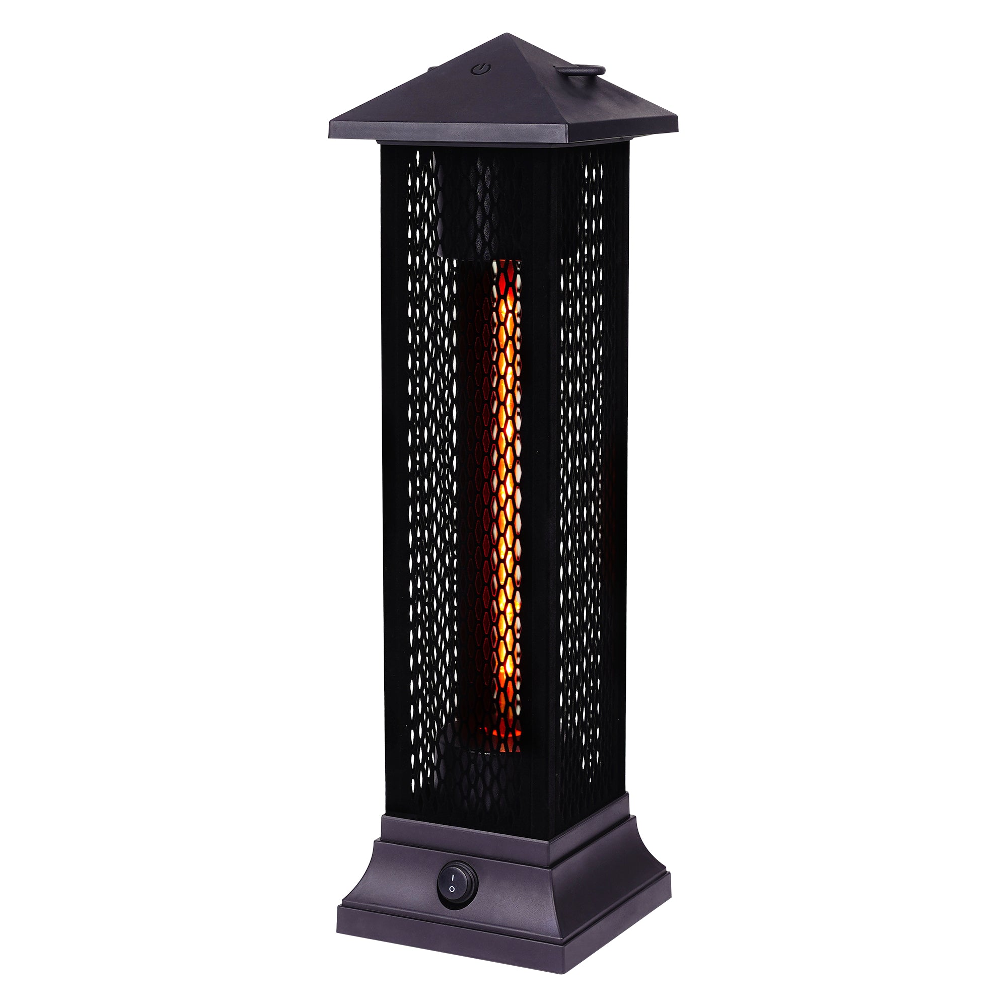 Freestanding Electric Patio Infrared Heater - USAG00160 - 1200W Infrared Heater with Matte Black Finished, Tip-Over Protection, Silent Heating, IP55 Waterproof