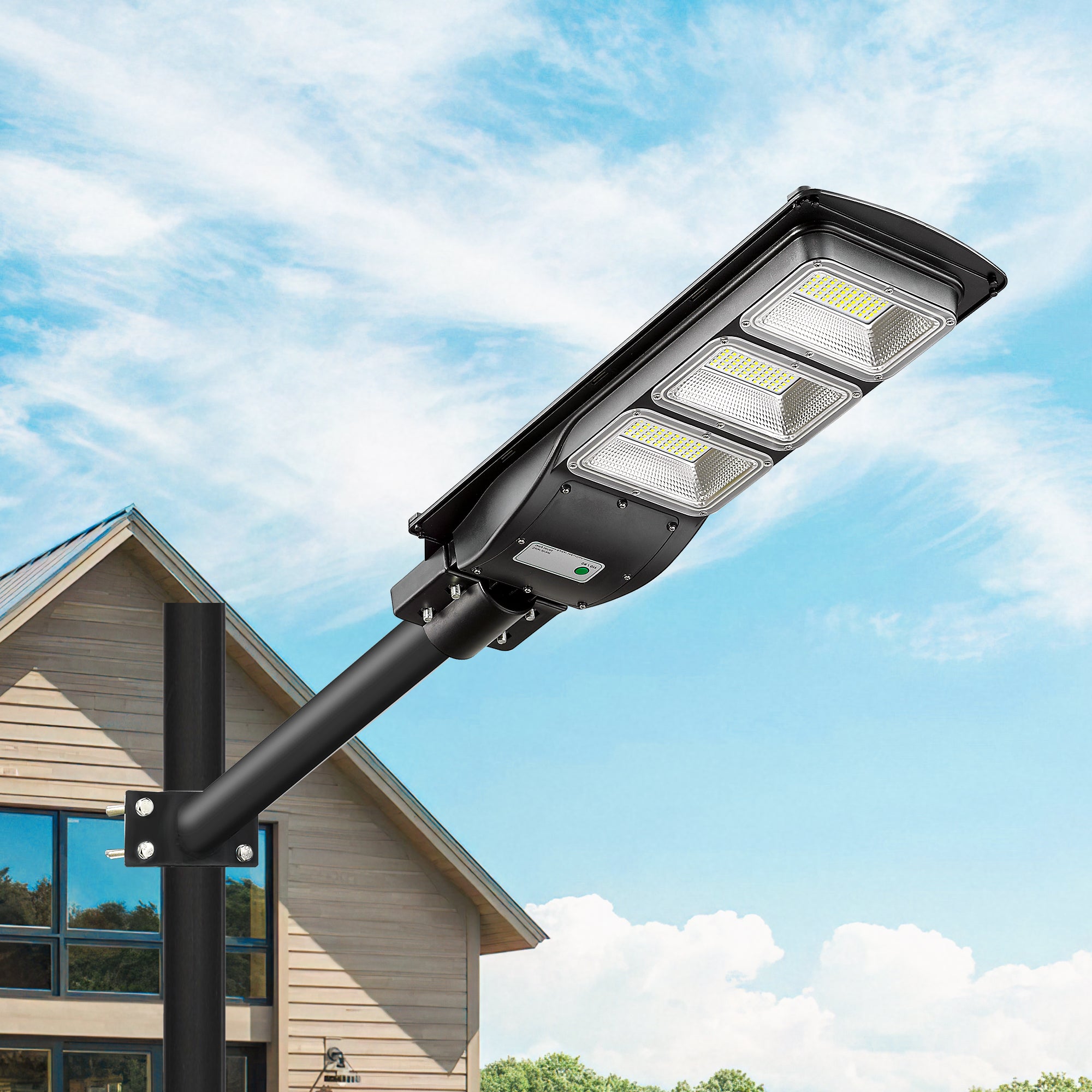 Solar LED Street Light - USAG00185 - 700W 60000LM Solar Flood Lights Outdoor with Motion Sensor and Dusk to Dawn for Parking Lot, Garage, Home, IP65 Waterproof, Wall or Pole Mount