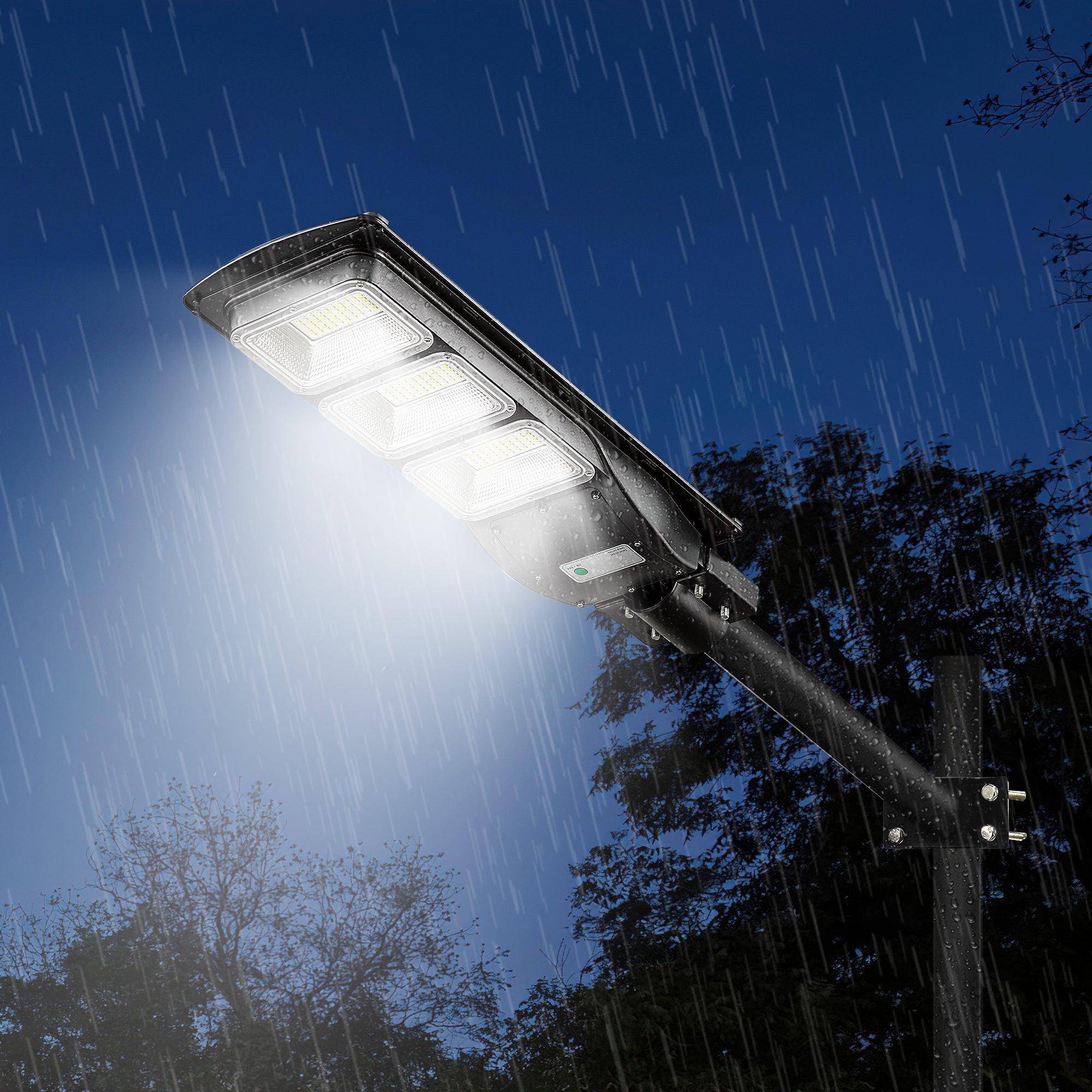 Solar LED Street Light - USAG00185 - 700W 60000LM Solar Flood Lights Outdoor with Motion Sensor and Dusk to Dawn for Parking Lot, Garage, Home, IP65 Waterproof, Wall or Pole Mount