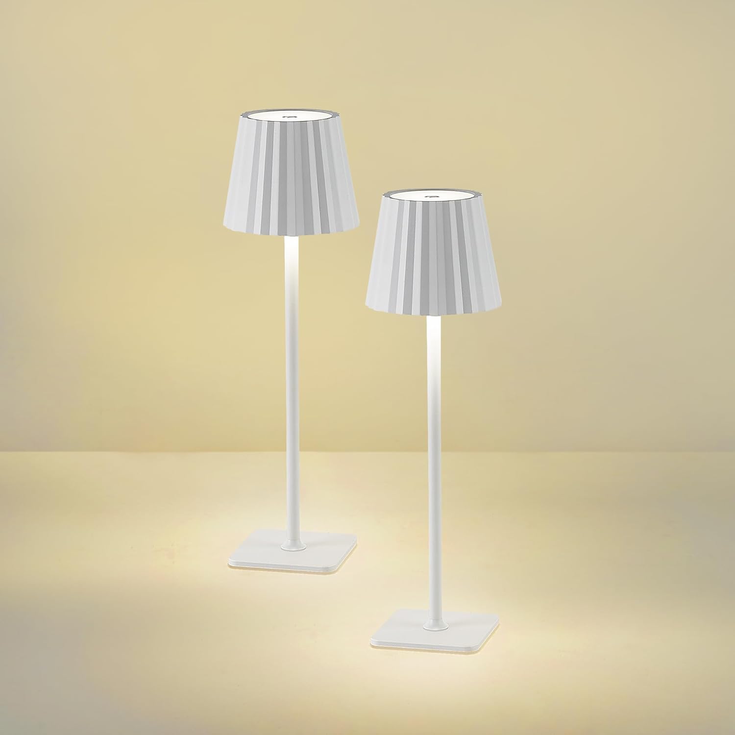 Cordless LED Desk Lamps, Rechargeable Table Lamp with 3 Colors, 5200mAh Battery Operated for Home Office Restaurant Bedroom Bars (2 Pack)