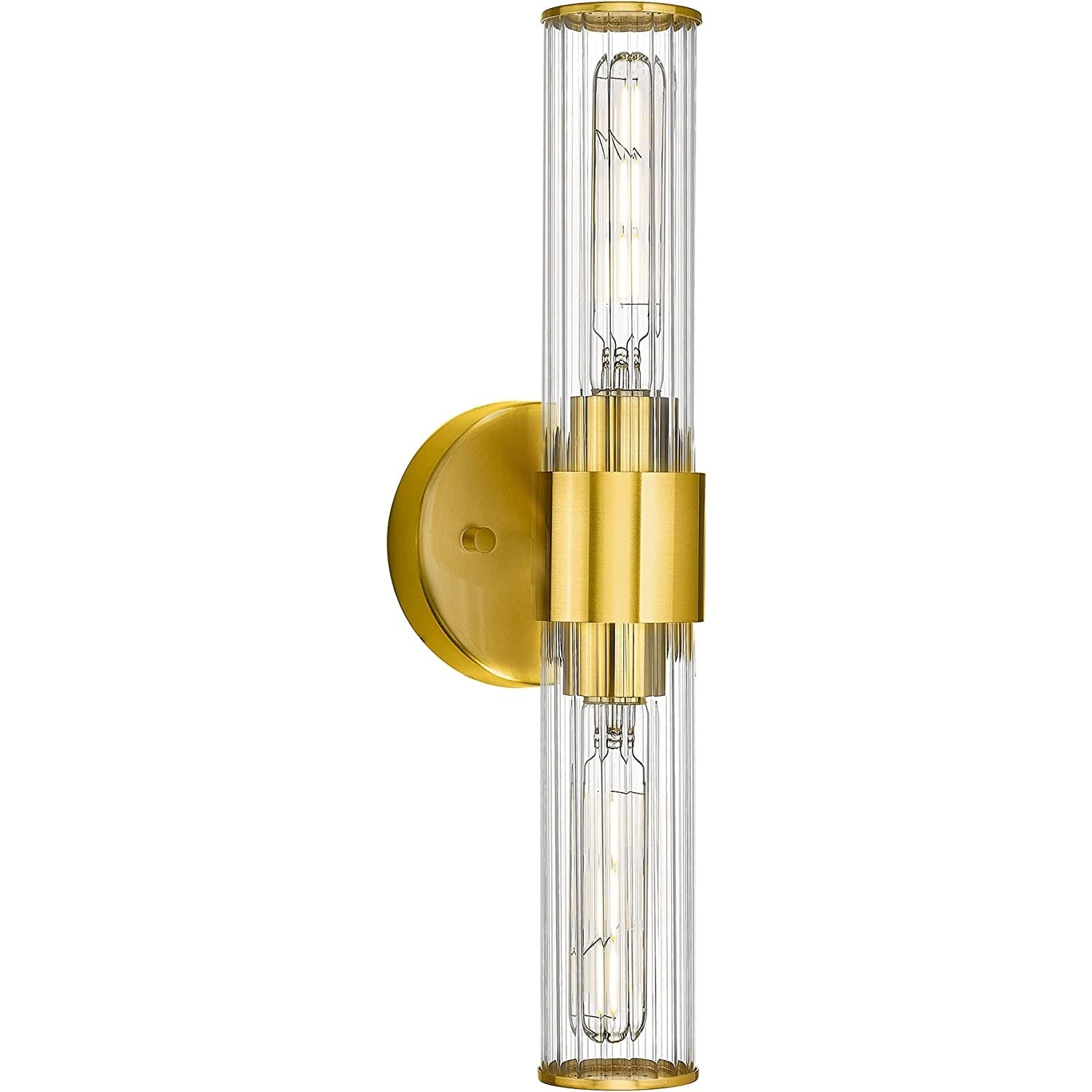 Farmhouse Gold with Cylinder Glass Shade - 20 inch 2-Light Bathroom Vanity Light Wall Sconce - USAG00332