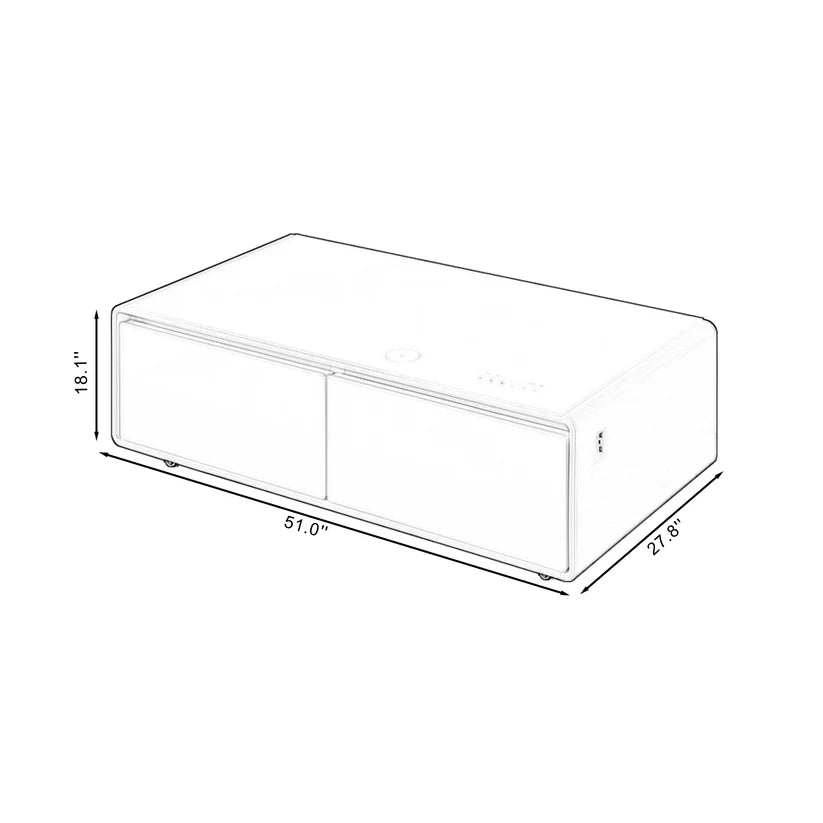 FRIDGE DRAWERS COFFEE TABLE W/ BLUETOOTH SPEAKERS