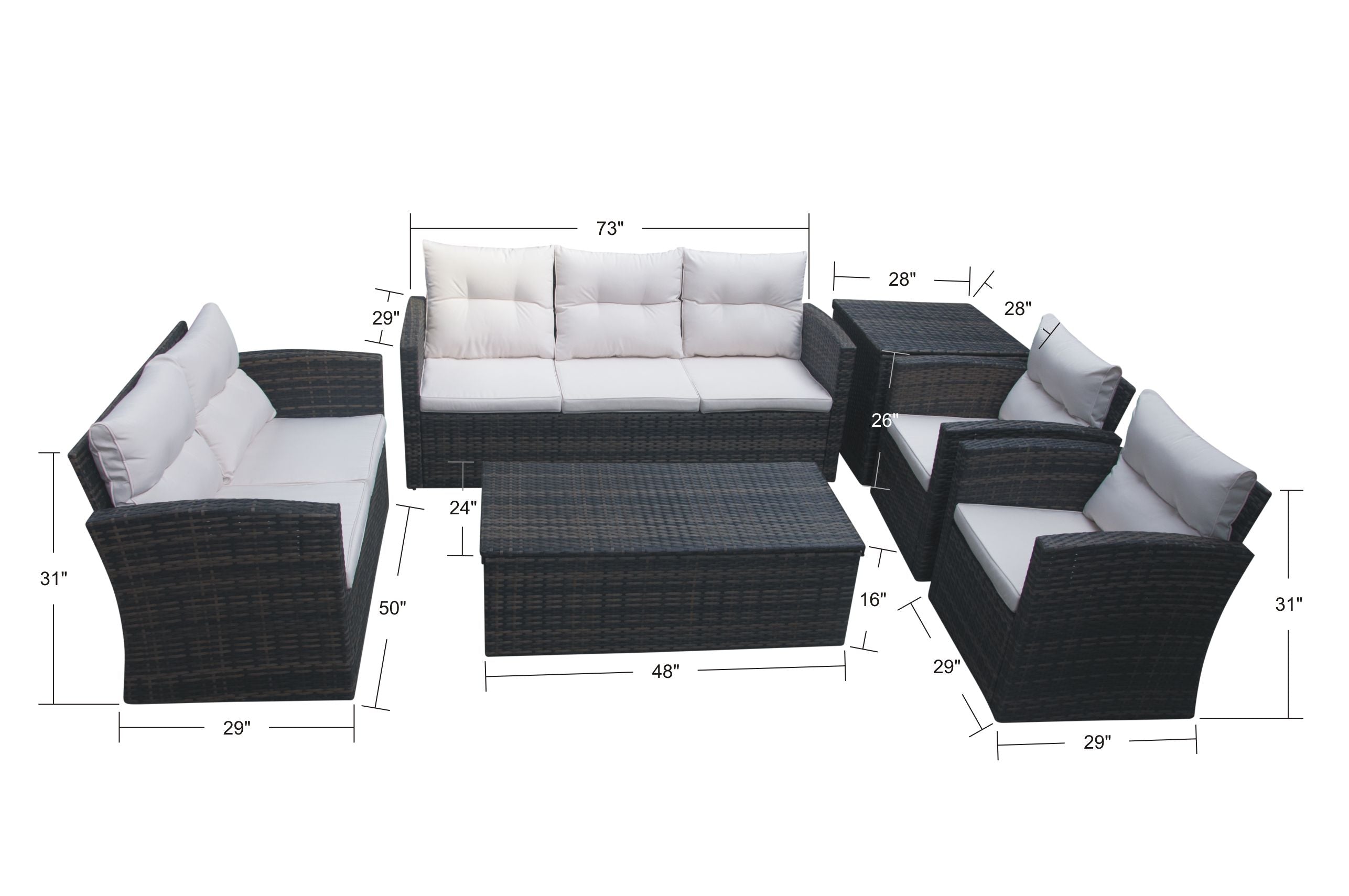 6-Piece7 Seat Conversation Set