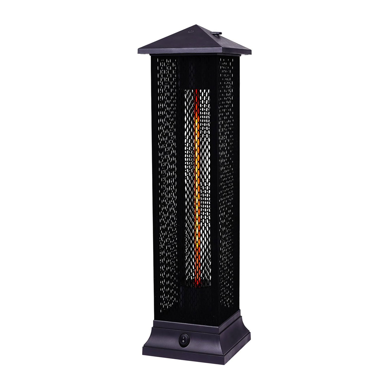 Freestanding Electric Patio Outdoor Infrared Heater - USAG00057 - 1500W with Matte Black Finished, Tip-Over Protection, Silent Heating, IP55 Outdoor Heaters