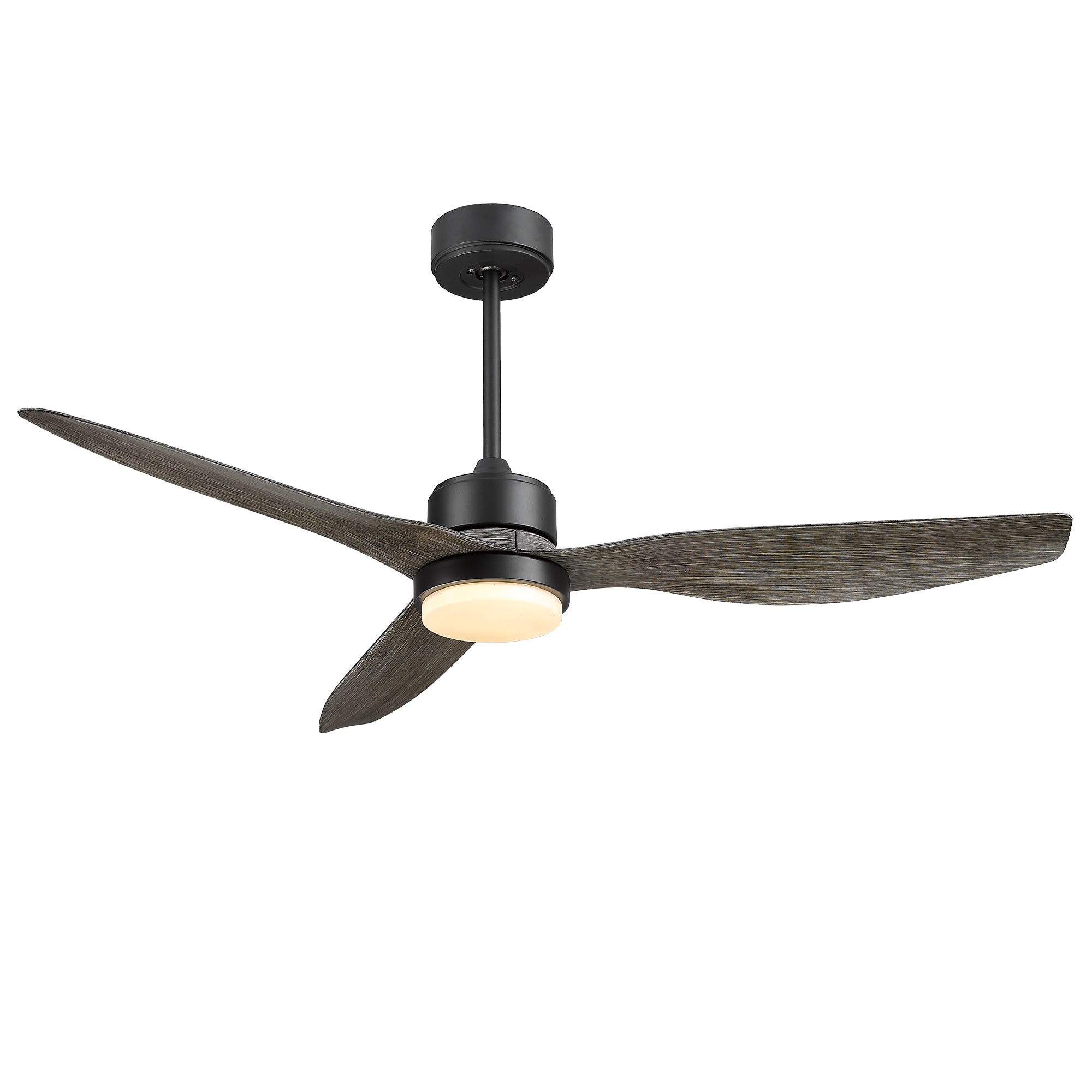 52 Inch Modern Ceiling Fan - USAG00058 - Farmhouse Ceiling Fan with LED Light Kit, 3-Reversible Blades, Indoor/Outdoor for Living Room, Bedroom, Studyroom, Wooden Finish