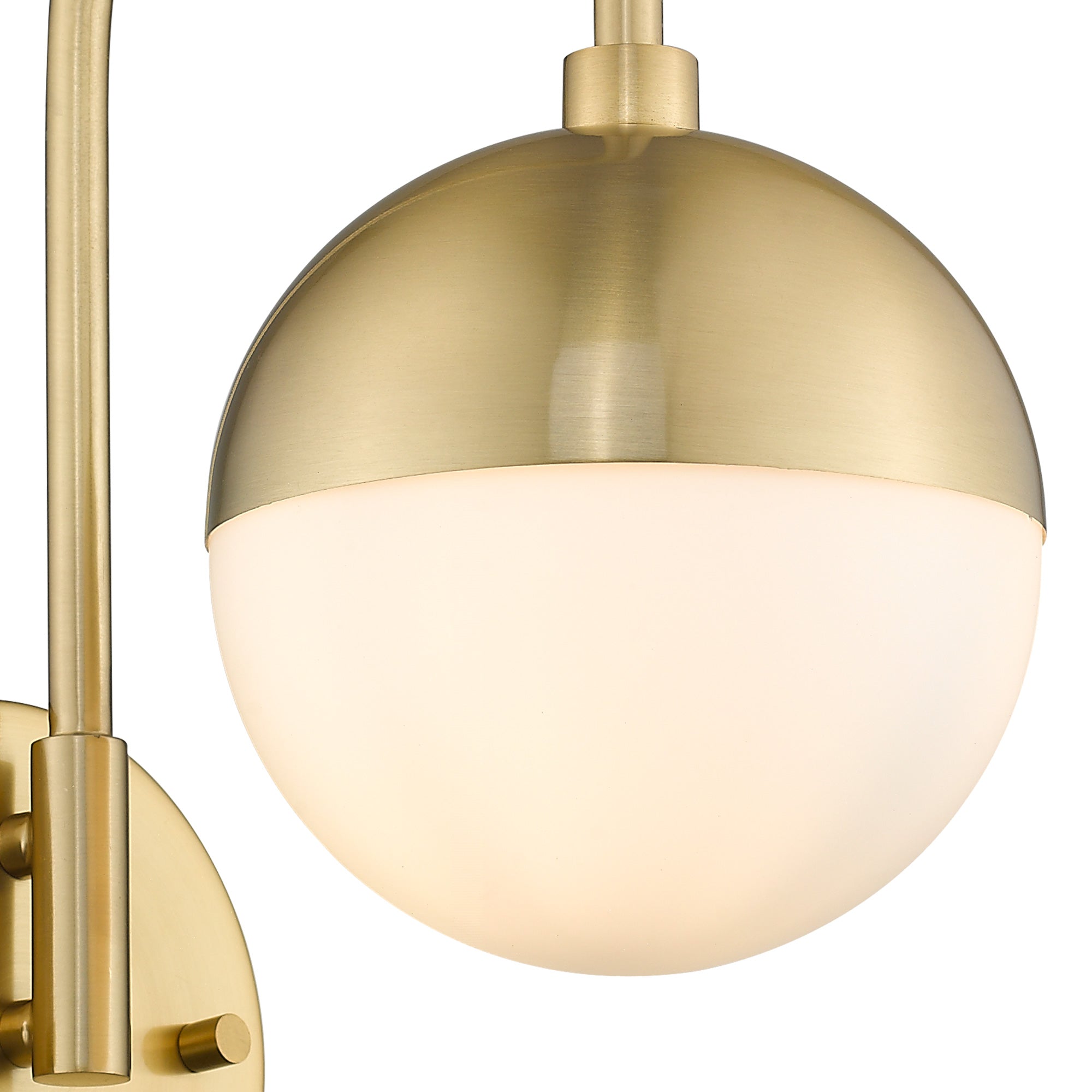 Brushed Gold Glass & Metal - Modern Wall Lamp With White Globe Glass Gold Wall Sconce Wall Light With Brushed Brass Finished For Bedroom Bathroom Living Room - USAG00059