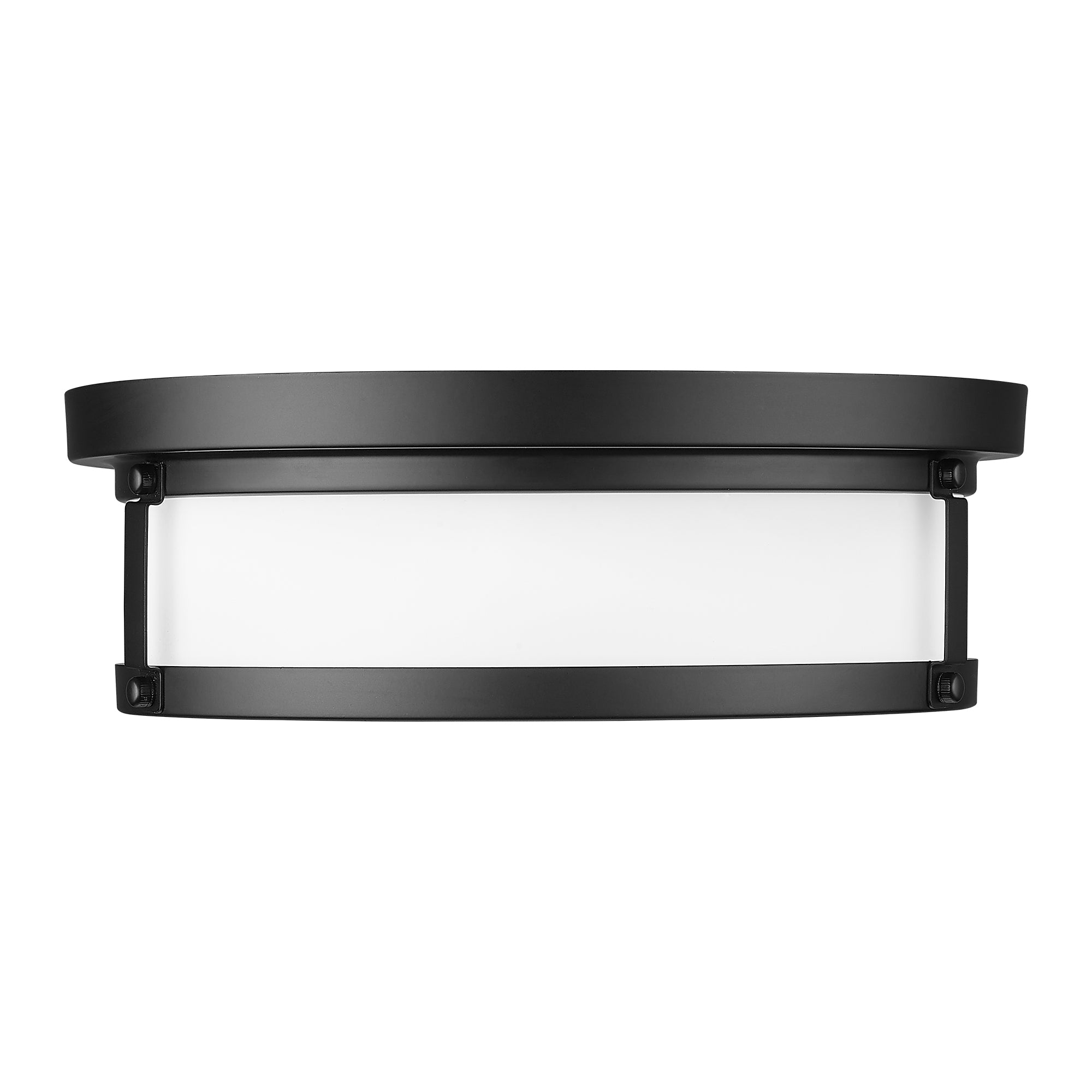 Black Flush Mount Metal Shade - 12 Inch LED Ceiling Light 12W/1200lm, 3000K/4000K/6000K Adjustbale - USAG00060