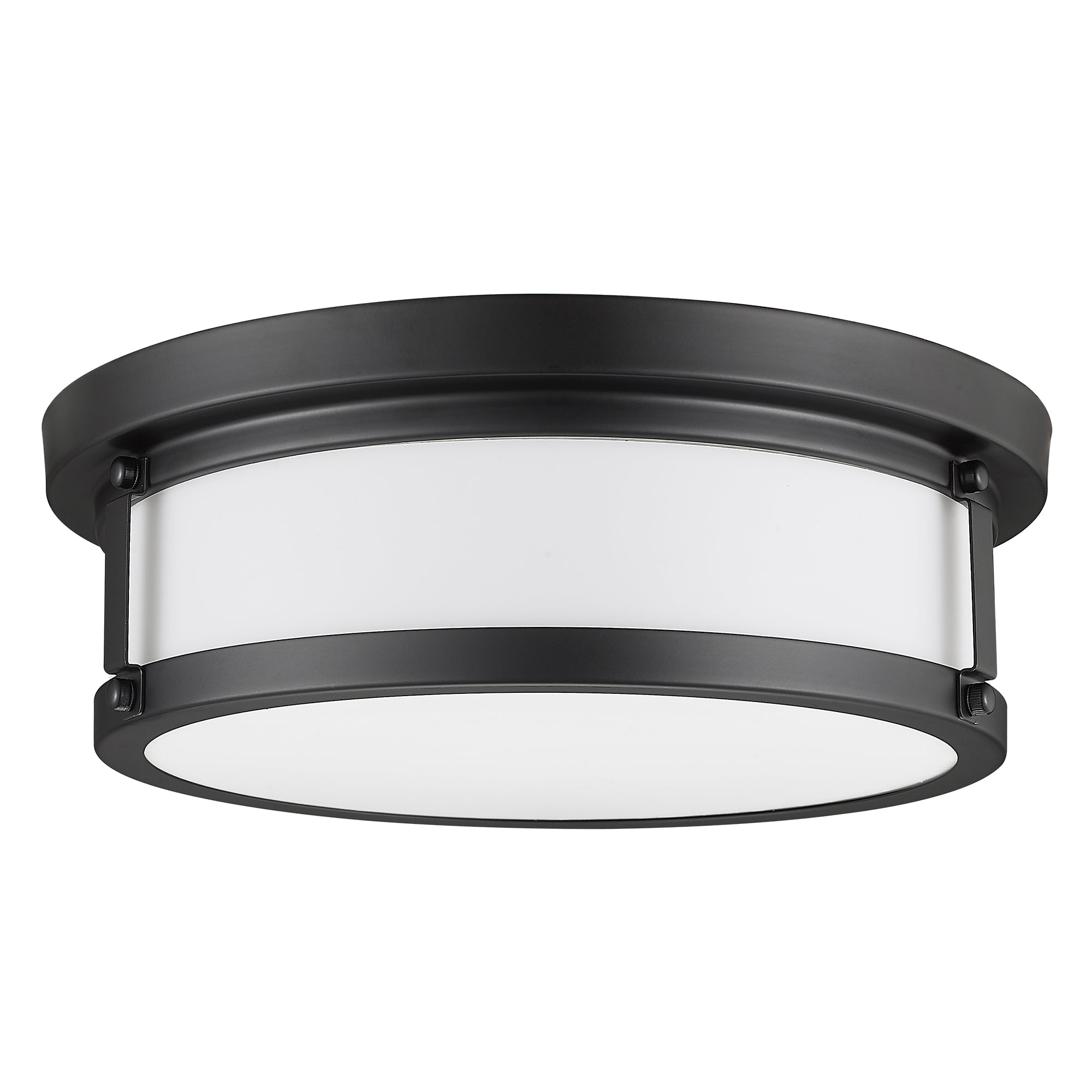 Black Flush Mount Metal Shade - 12 Inch LED Ceiling Light 12W/1200lm, 3000K/4000K/6000K Adjustbale - USAG00060