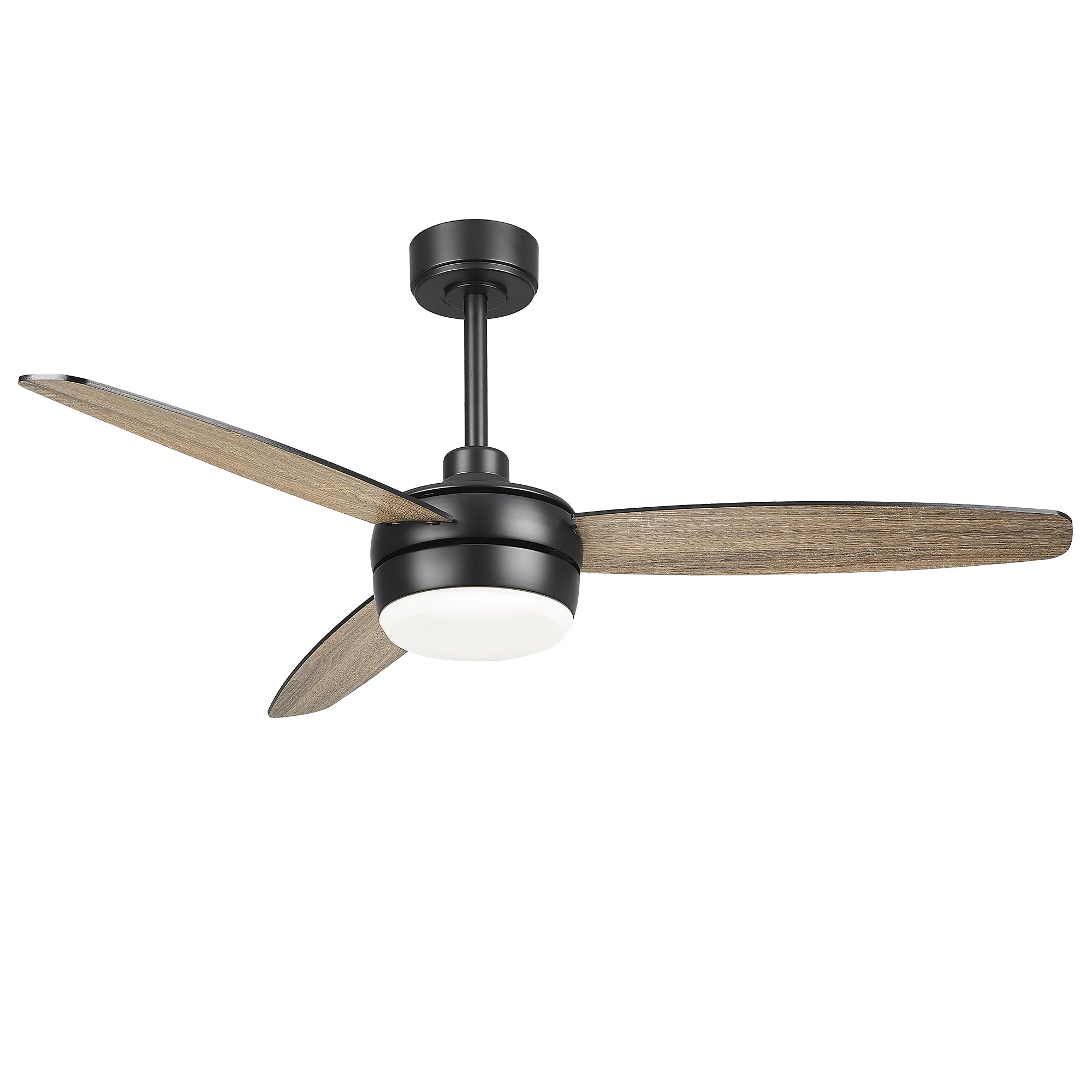 52 Inch Ceiling Fan with Lights - USAG00066 - Smart Ceiling Fan Remote & APP Control, Reversible Blades with Matte Black/Wooden Finish for Indoor/Outdoor