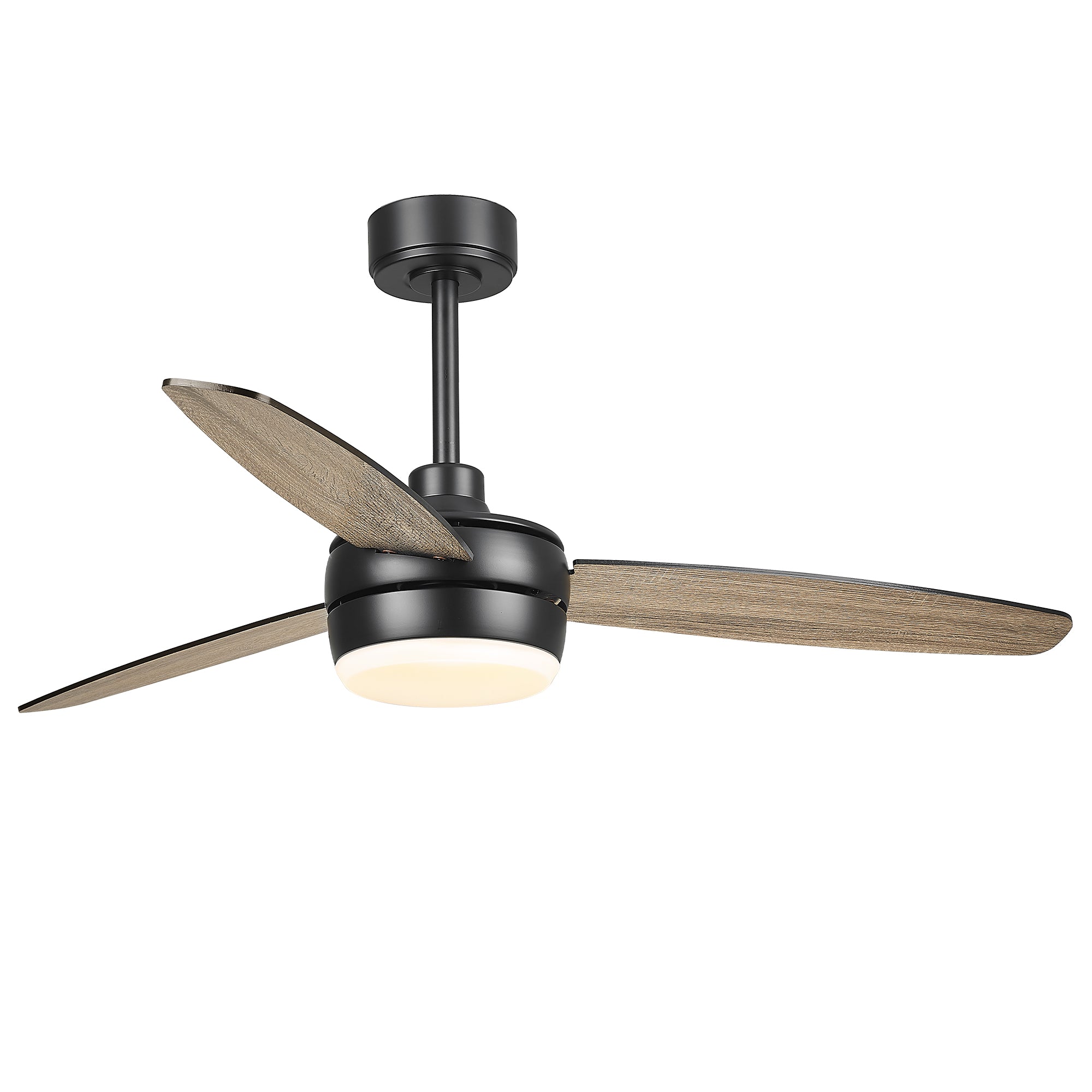 52 Inch Ceiling Fan with Lights - USAG00066 - Smart Ceiling Fan Remote & APP Control, Reversible Blades with Matte Black/Wooden Finish for Indoor/Outdoor