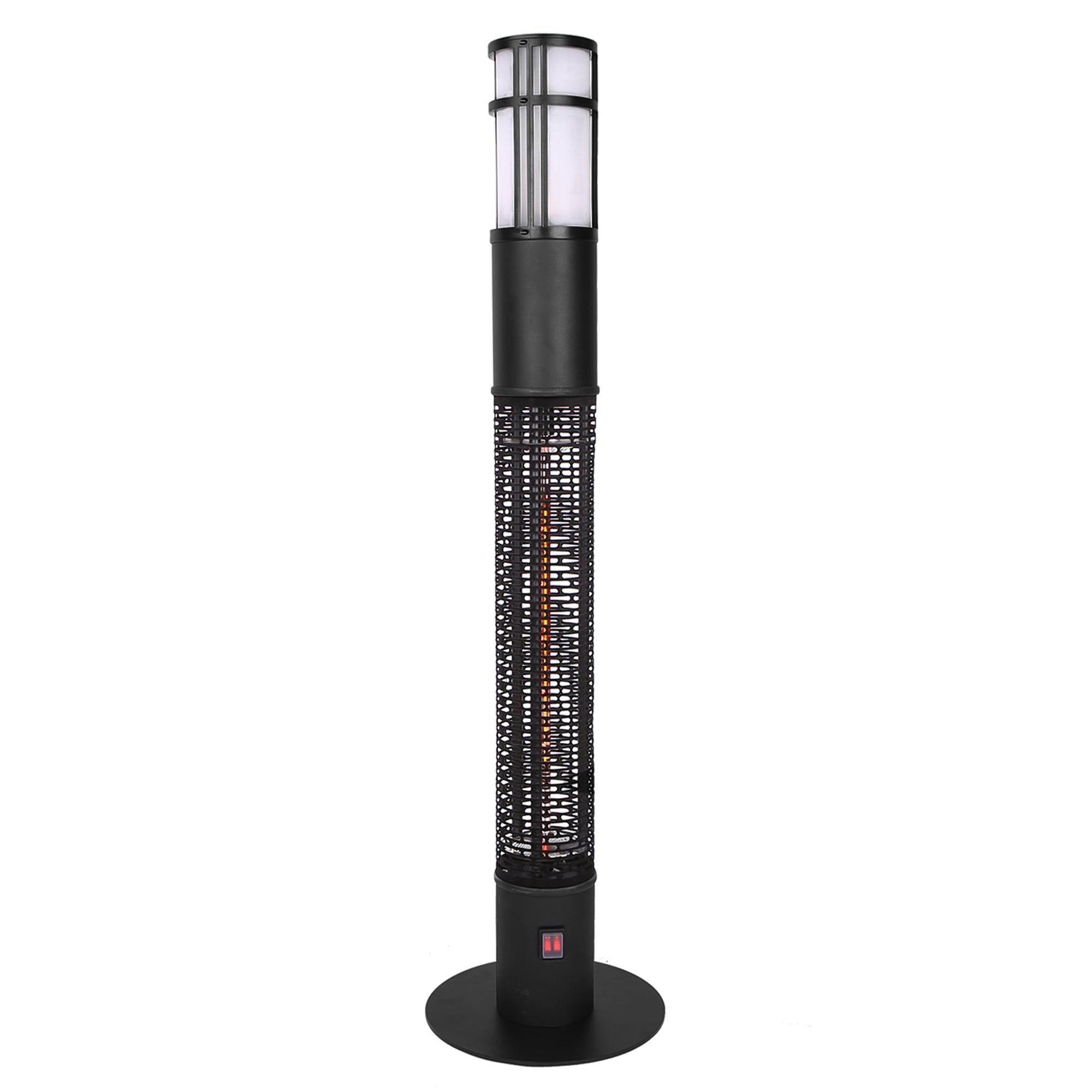 Outdoor Freestanding Electric Patio Heater - USAG00070 - 1500W Column Outdoor Heater with LED Flame Light, Suitable as a Balcony Heater, Christmas Party Heater