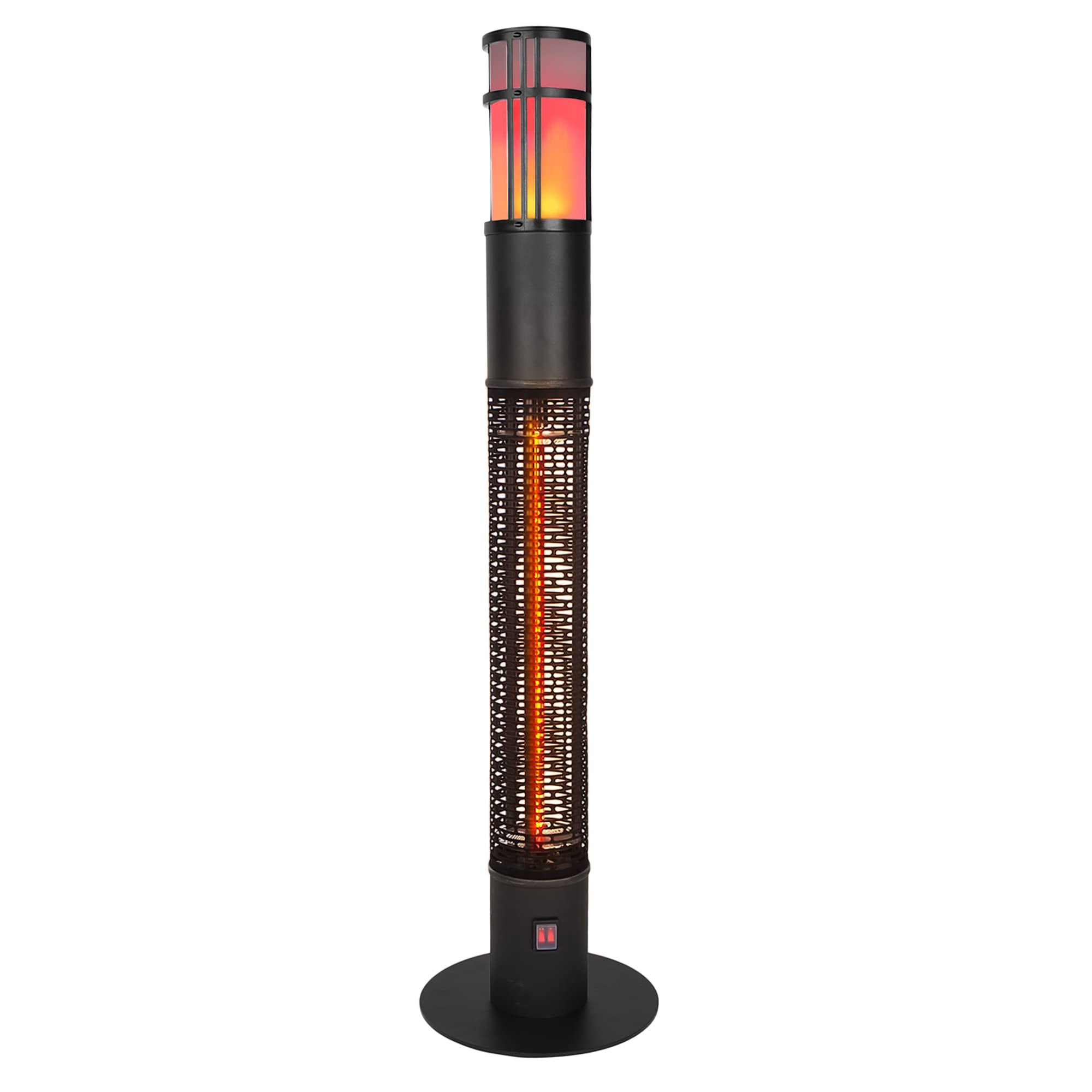 Outdoor Freestanding Electric Patio Heater - USAG00070 - 1500W Column Outdoor Heater with LED Flame Light, Suitable as a Balcony Heater, Christmas Party Heater