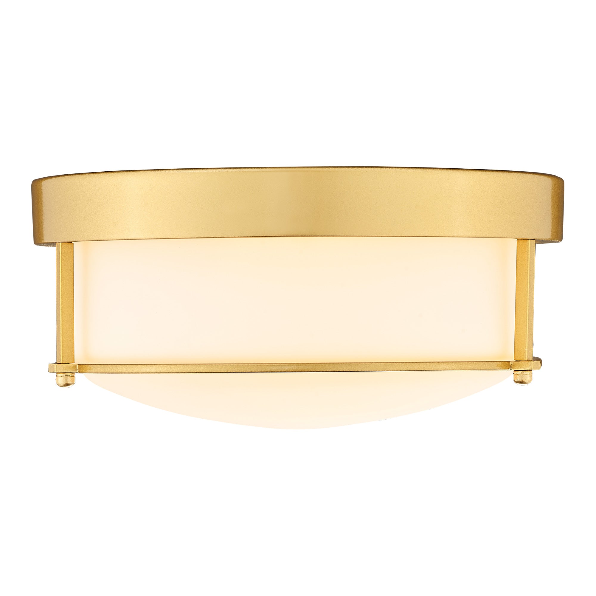 Brushed Gold Finish with Seeded Glass Flush Mount - 12 inch 2-Light Metal Ceiling Light Fixtures - USAG00071