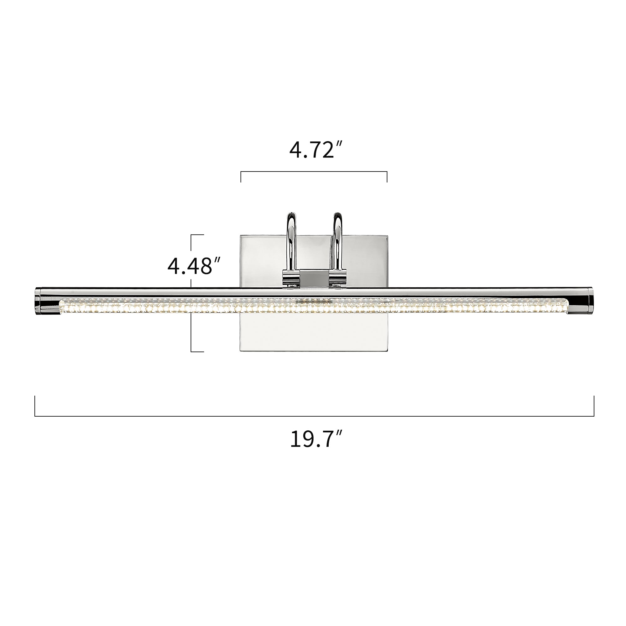 Chrome Bathroom Light Fixtures Over Mirror - 19.7 Inch Vanity Lights Bar with 9W 5CCT - USAG00076