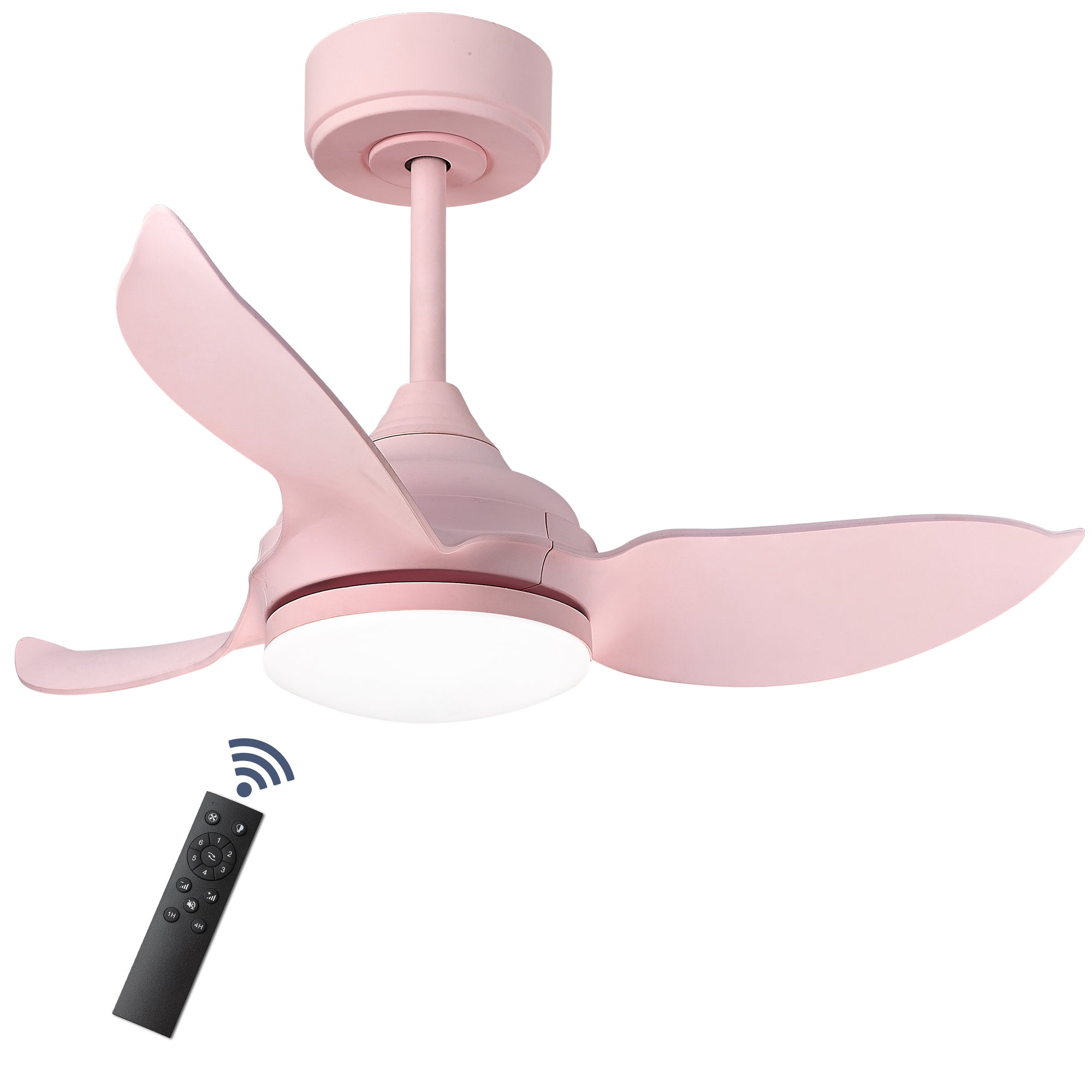 30 lnch Large Air Volume Ceiling fan - USAG00078 - LED Indoor/Outdoor Ceiling Fans with Lights and Remote Control, for Bedroom, Kitchen, Patio, Pink