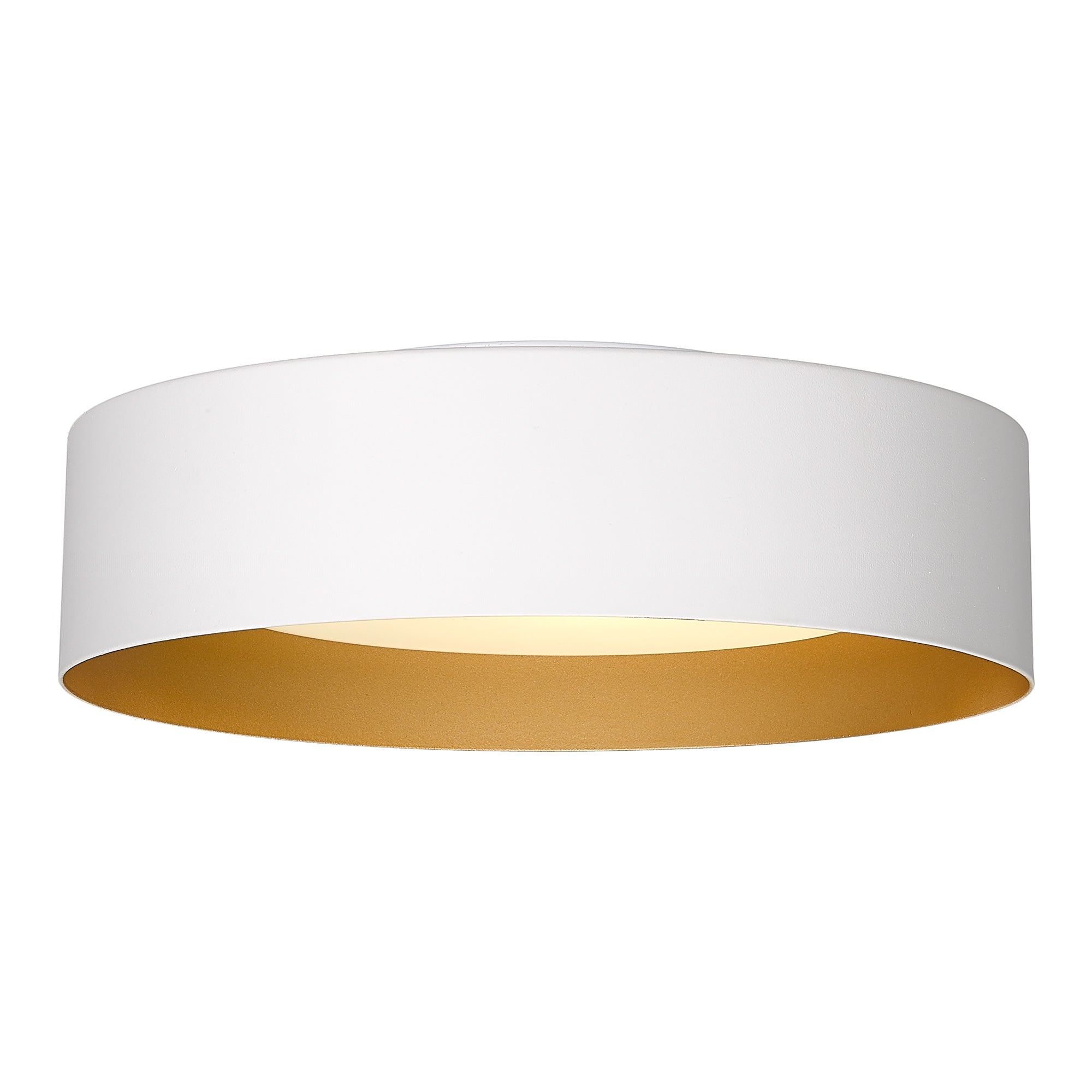 White & Gold Glass & Metal - 14" LED Flush Mount Ceiling Light - USAG00085