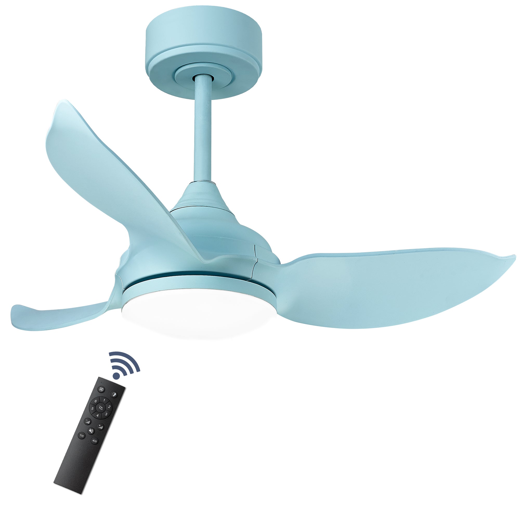 30 lnch Blue Ceiling fans - USAG00087 - LED Indoor/Outdoor Ceiling Fans with 3 Reversible Blades and Remote Control, 3 Colors, 6 Speeds