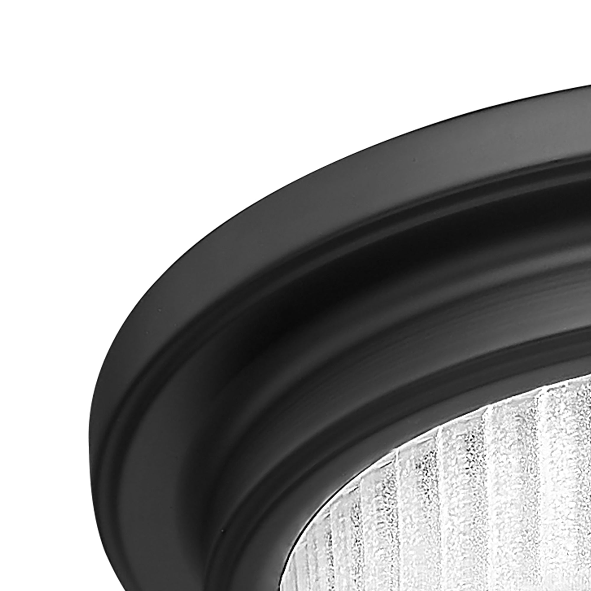 Black Flush Mount with White Patterned Glass - 13 Inch LED Ceiling Lights, 23W/1700Lm 5CCT Adjustable - USAG00094