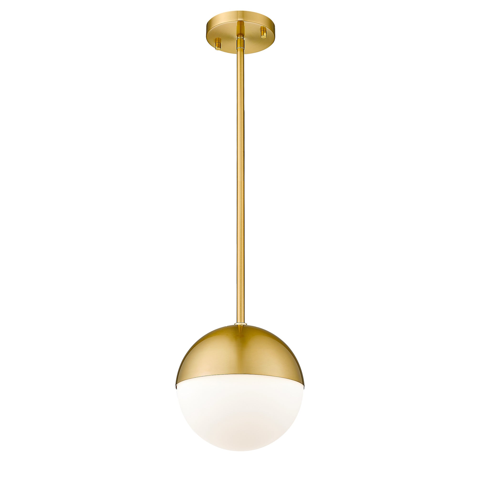 Gold Globe Glass & Metal - 8 inch 1-Light Modern Mid Century Pendant Hanging Light - USAG00096