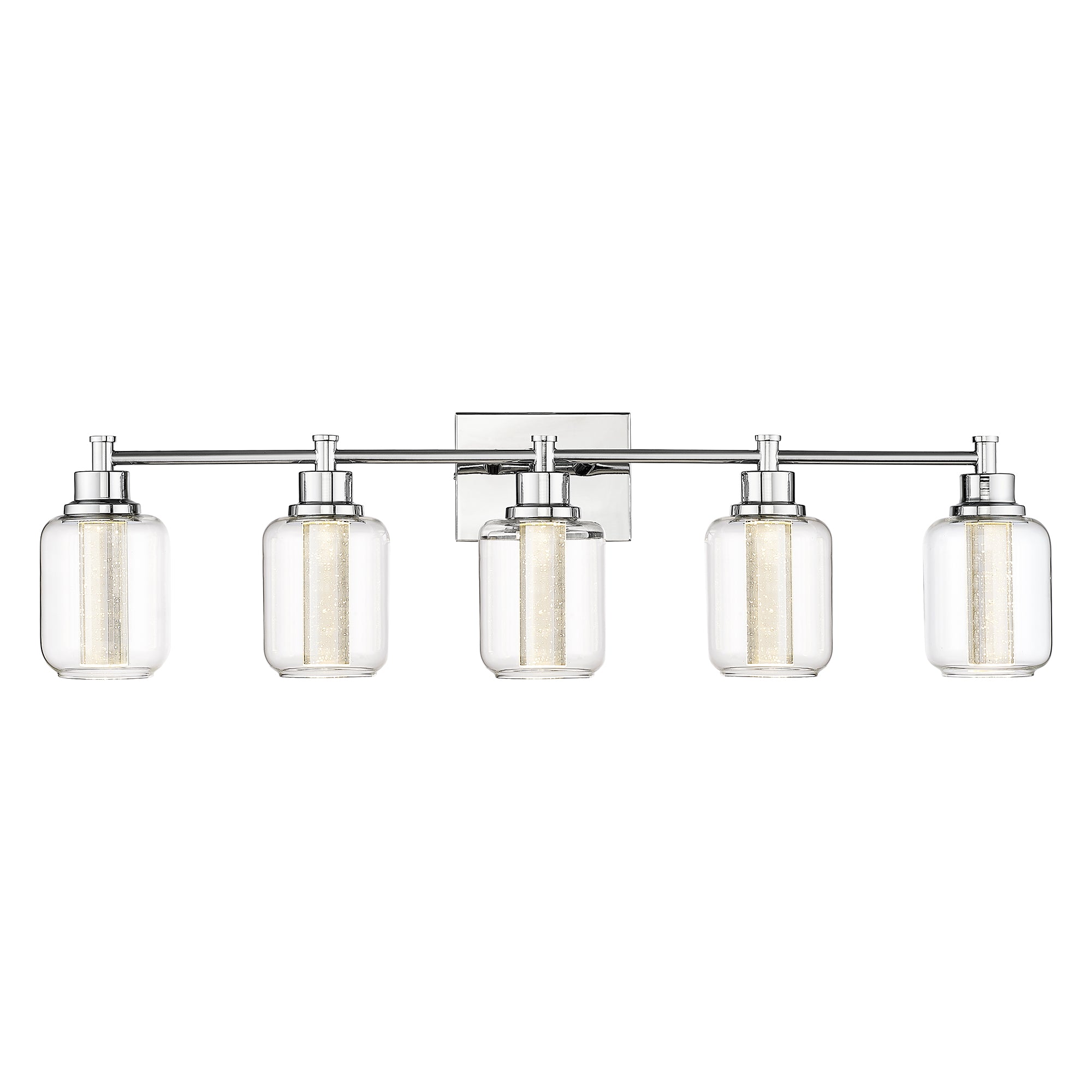 Brushed Nickel Glass & Metal - 21.3'' 5-Light LED Vanity Lighting Fixture - USAG00102