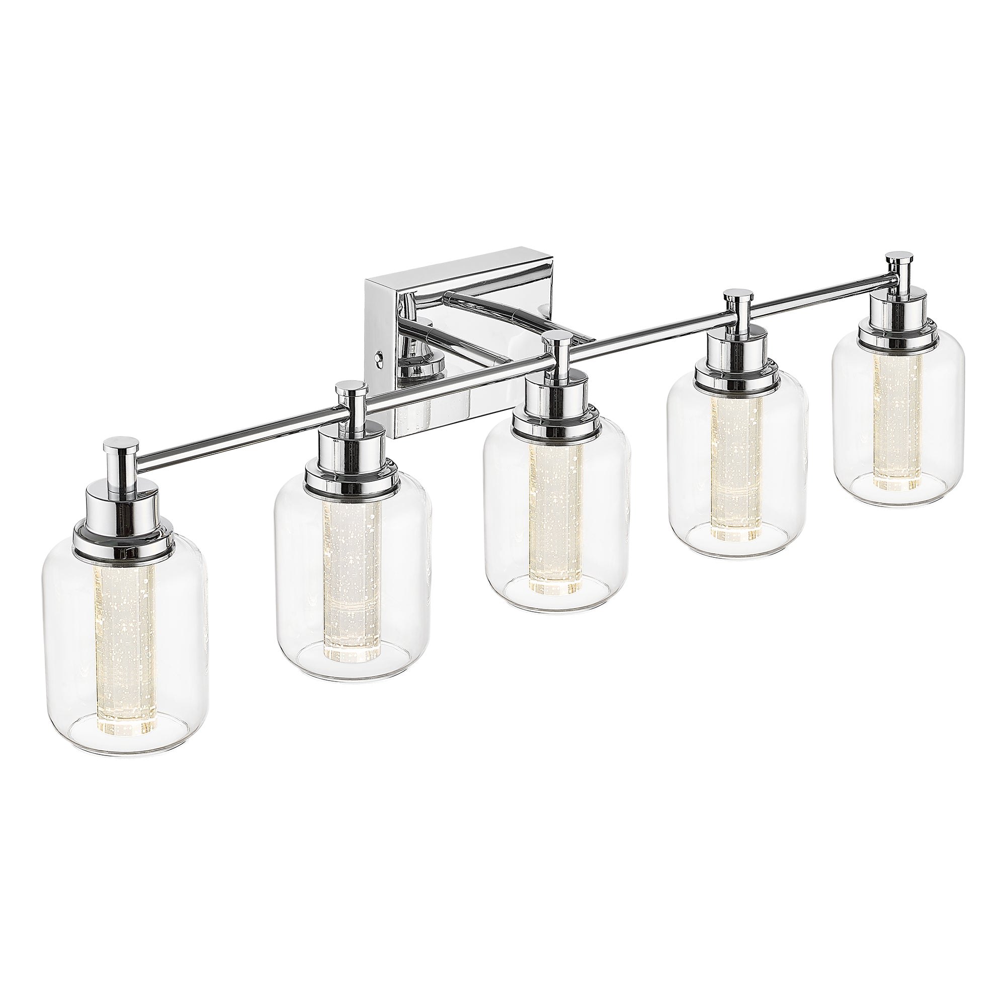 Brushed Nickel Glass & Metal - 21.3'' 5-Light LED Vanity Lighting Fixture - USAG00102