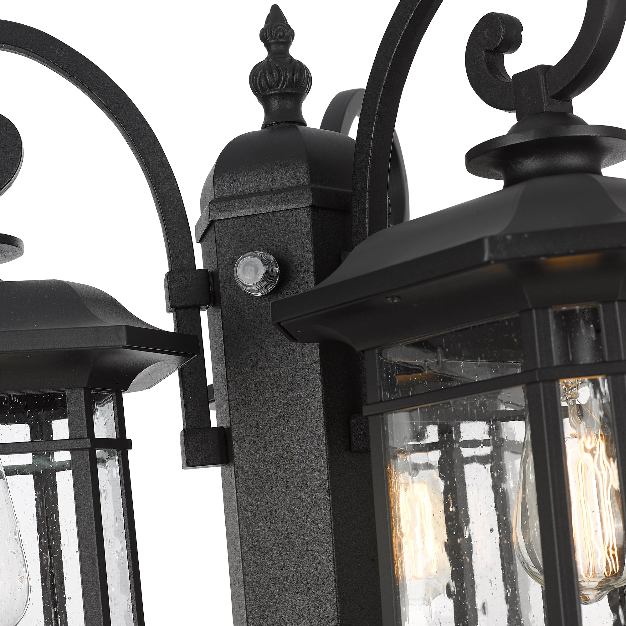 Matte Black Metal - 98 Inch 3-Light Street Pole Light Fixture with GFCI Outlet Outside Post Lantern for Driveway Walkway - USAG00114