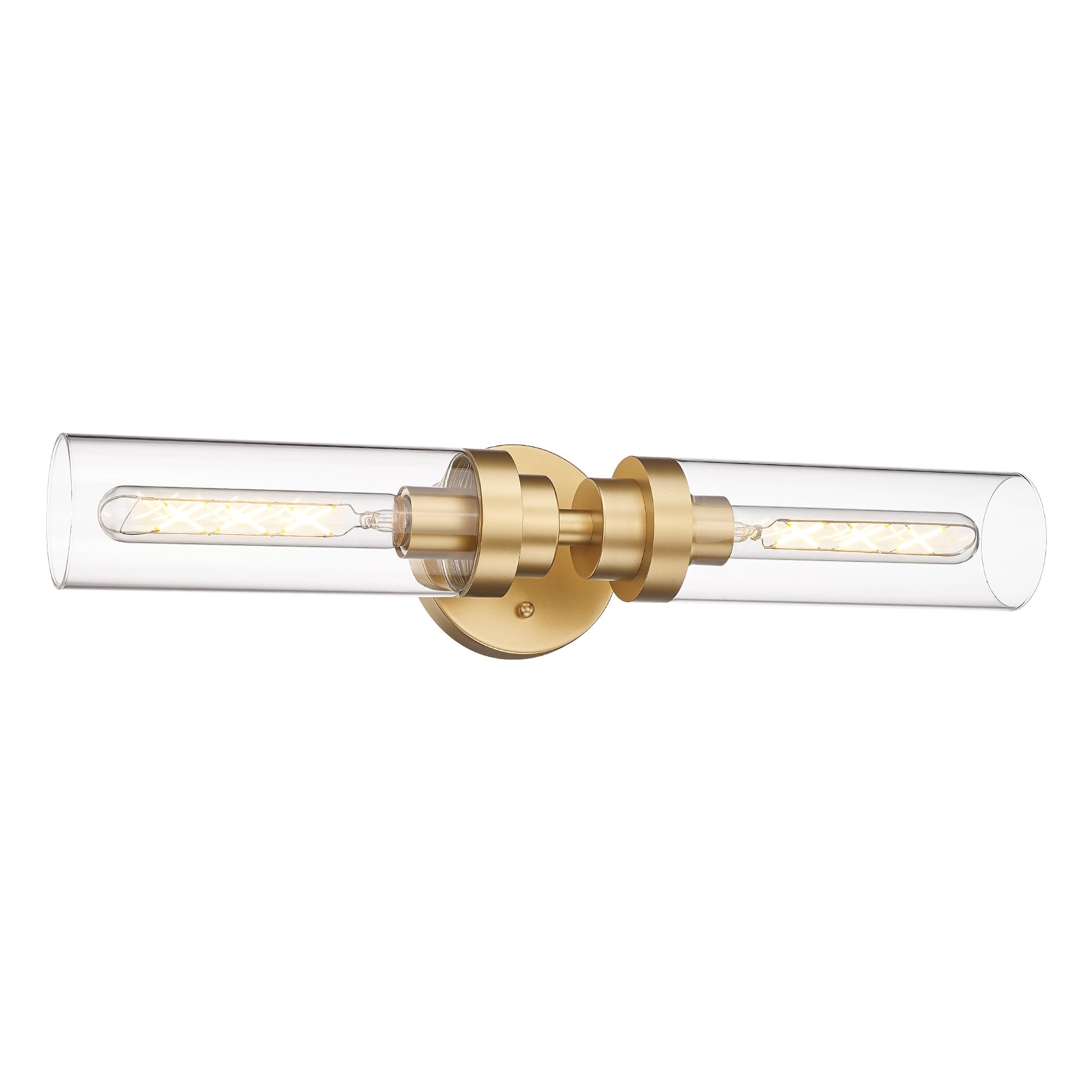 Gold Glass & Metal - 22'' Cylinder Bathroom Vanity Lights for Mirror - USAG00119