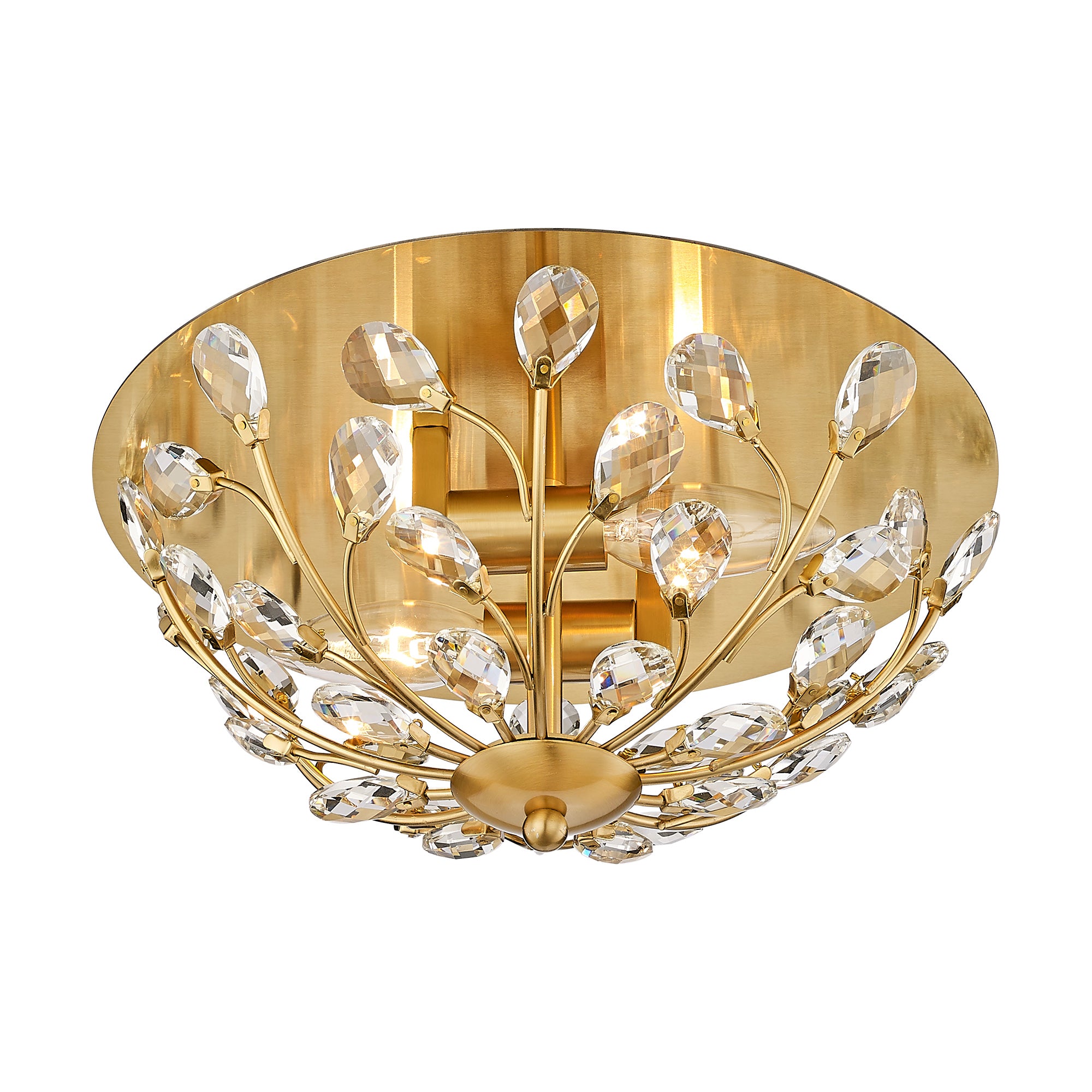 Crystal Modern Gold Flush Mount Ceiling Light - 12 inch Close to Ceiling Light - USAG00122