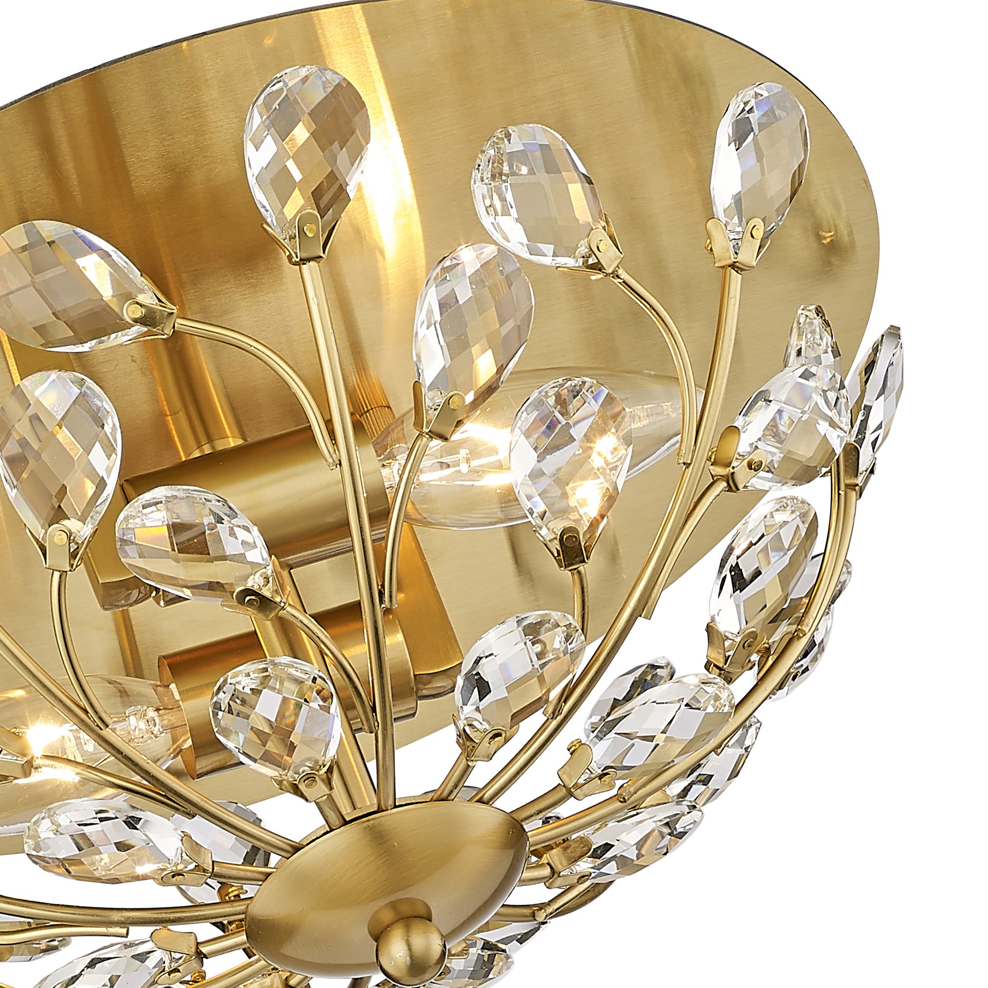 Crystal Modern Gold Flush Mount Ceiling Light - 12 inch Close to Ceiling Light - USAG00122