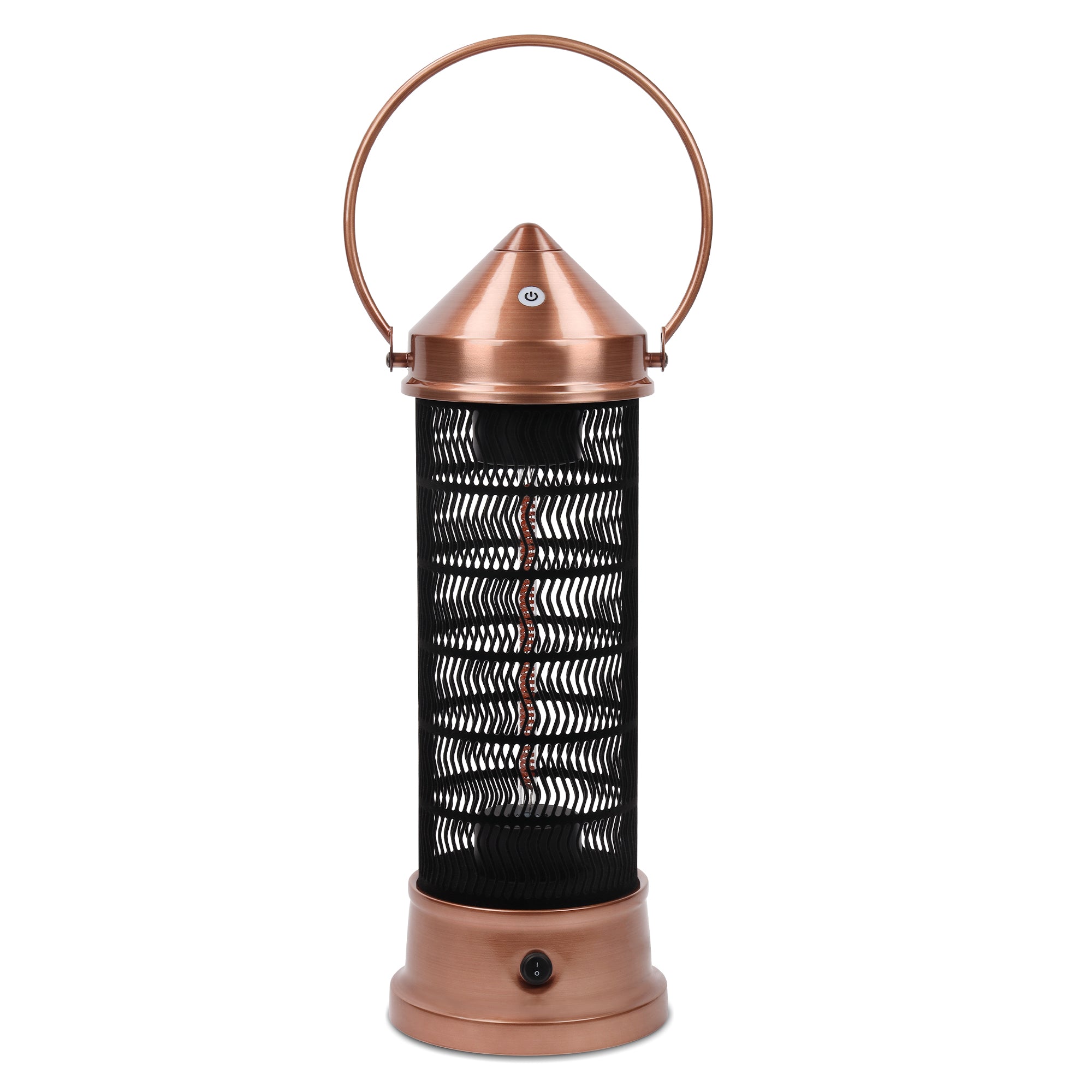 Portable Electric Patio Heater - USAG00156 - 1500W Infrared Heater with Brush Copper Finished, Touch Switch, Tip-Over Protection, IP55 Waterproof