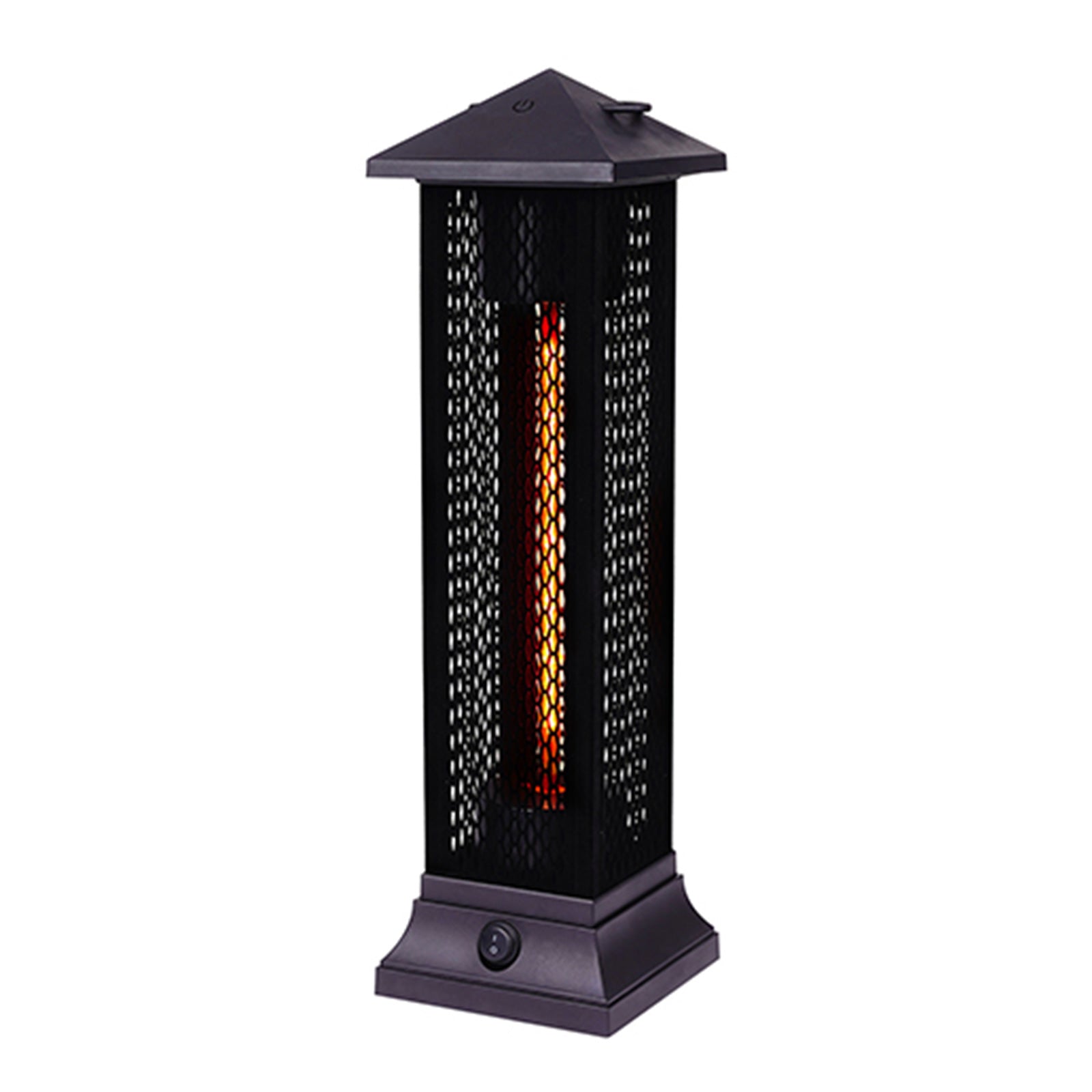 Freestanding Electric Patio Infrared Heater - USAG00160 - 1200W Infrared Heater with Matte Black Finished, Tip-Over Protection, Silent Heating, IP55 Waterproof