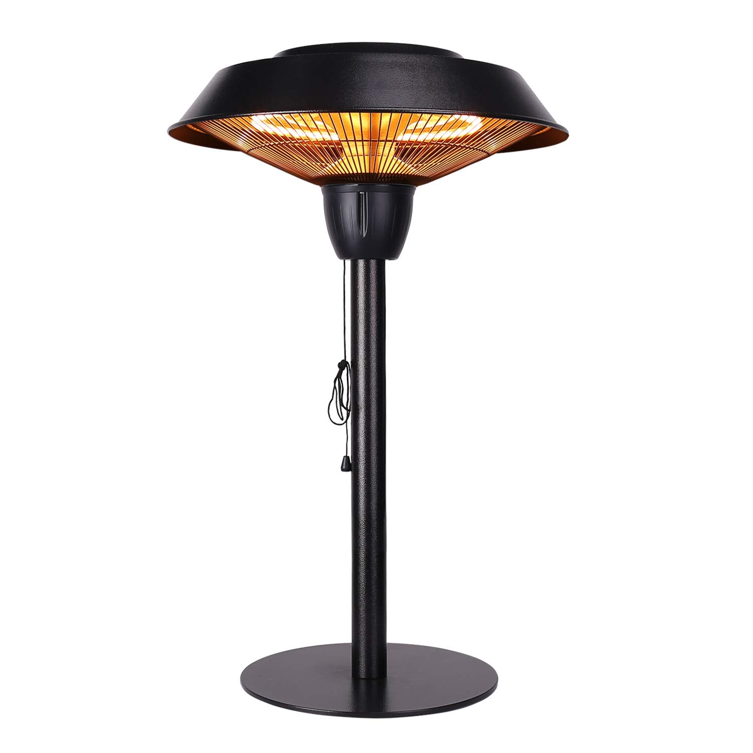 Outdoor Freestanding Electric Patio Heater - USAG00164 - 1500W Portable Tabletop Infrared Heater with Hammered Bronze Finished, Suitable as a Balcony Heater